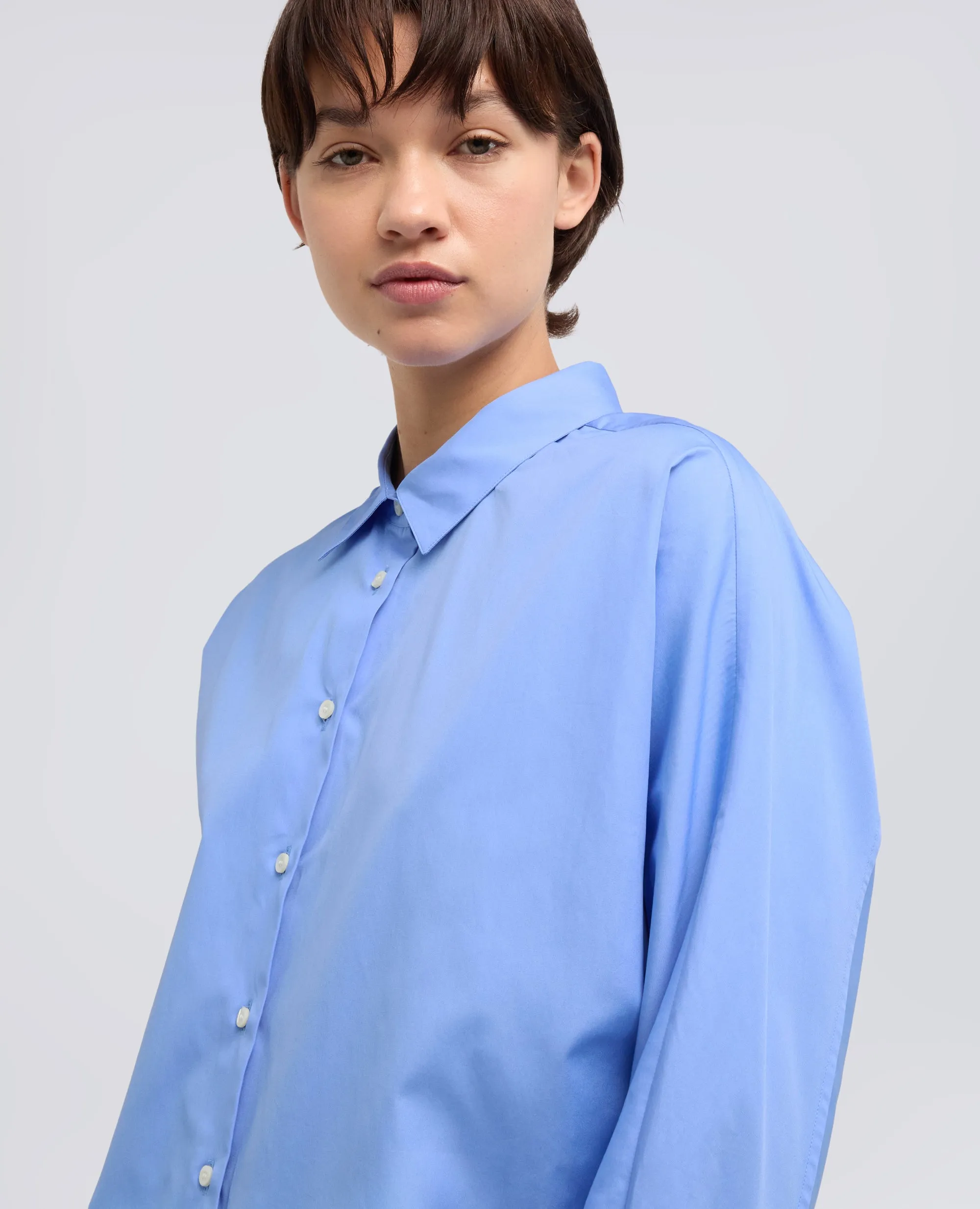 CAMICIA IN POPELINE DI COTONE - AZZURRO sold by Aspesi product image thumbnail 4
