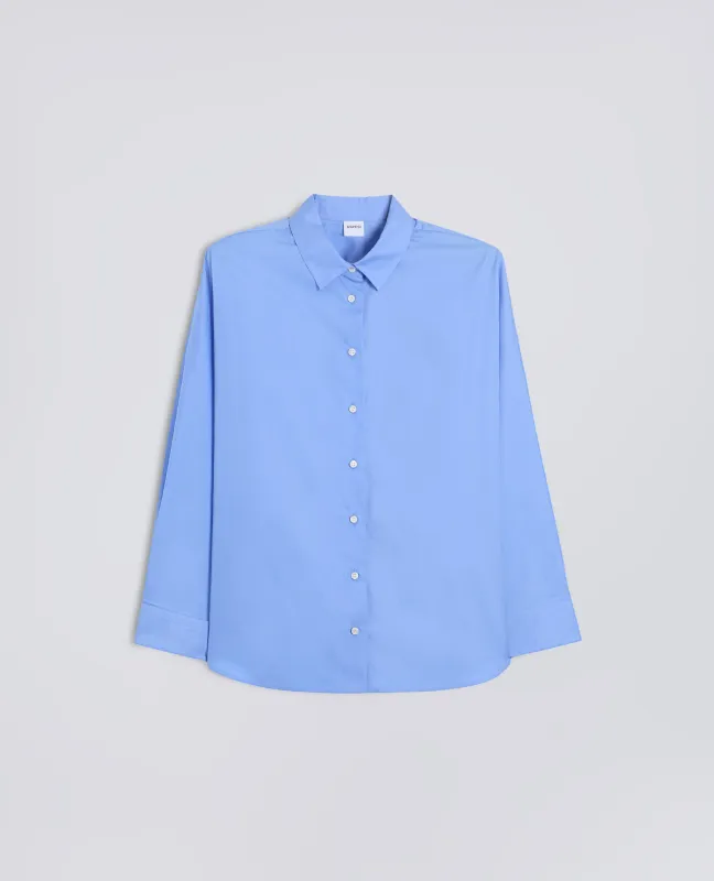 CAMICIA IN POPELINE DI COTONE - AZZURRO made by Aspesi