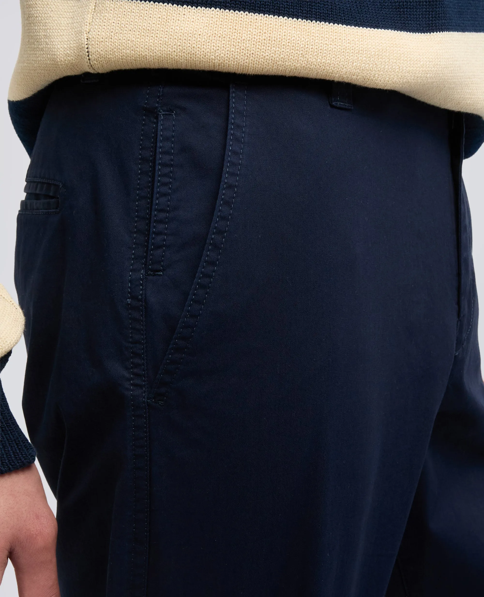 PANTALONE CHINO IN GABARDINA DI COTONE E LINO - NAVY sold by Aspesi product image thumbnail 4