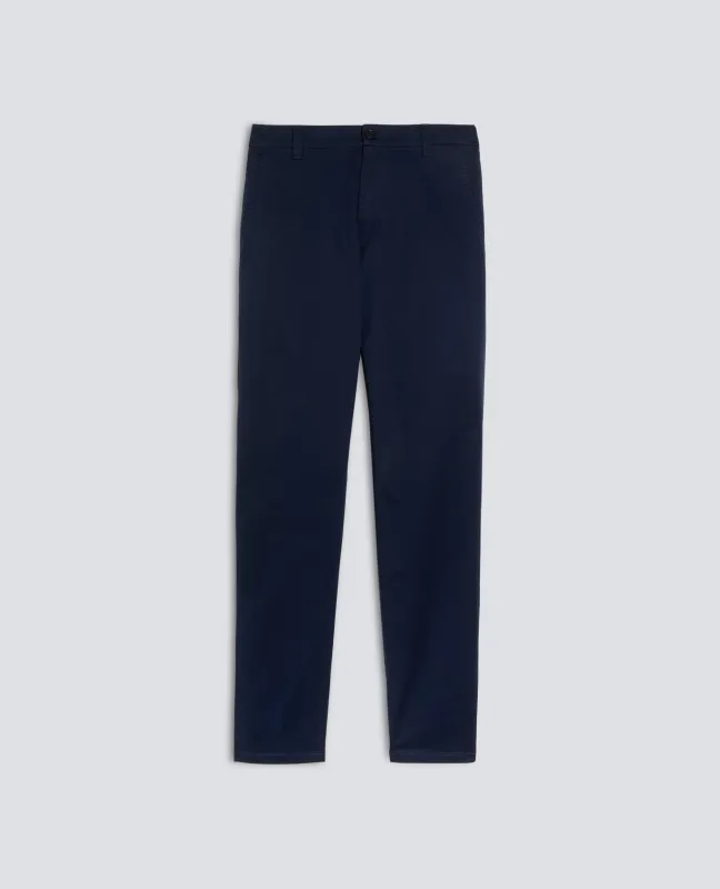 PANTALONE CHINO IN GABARDINA DI COTONE E LINO - NAVY made by Aspesi