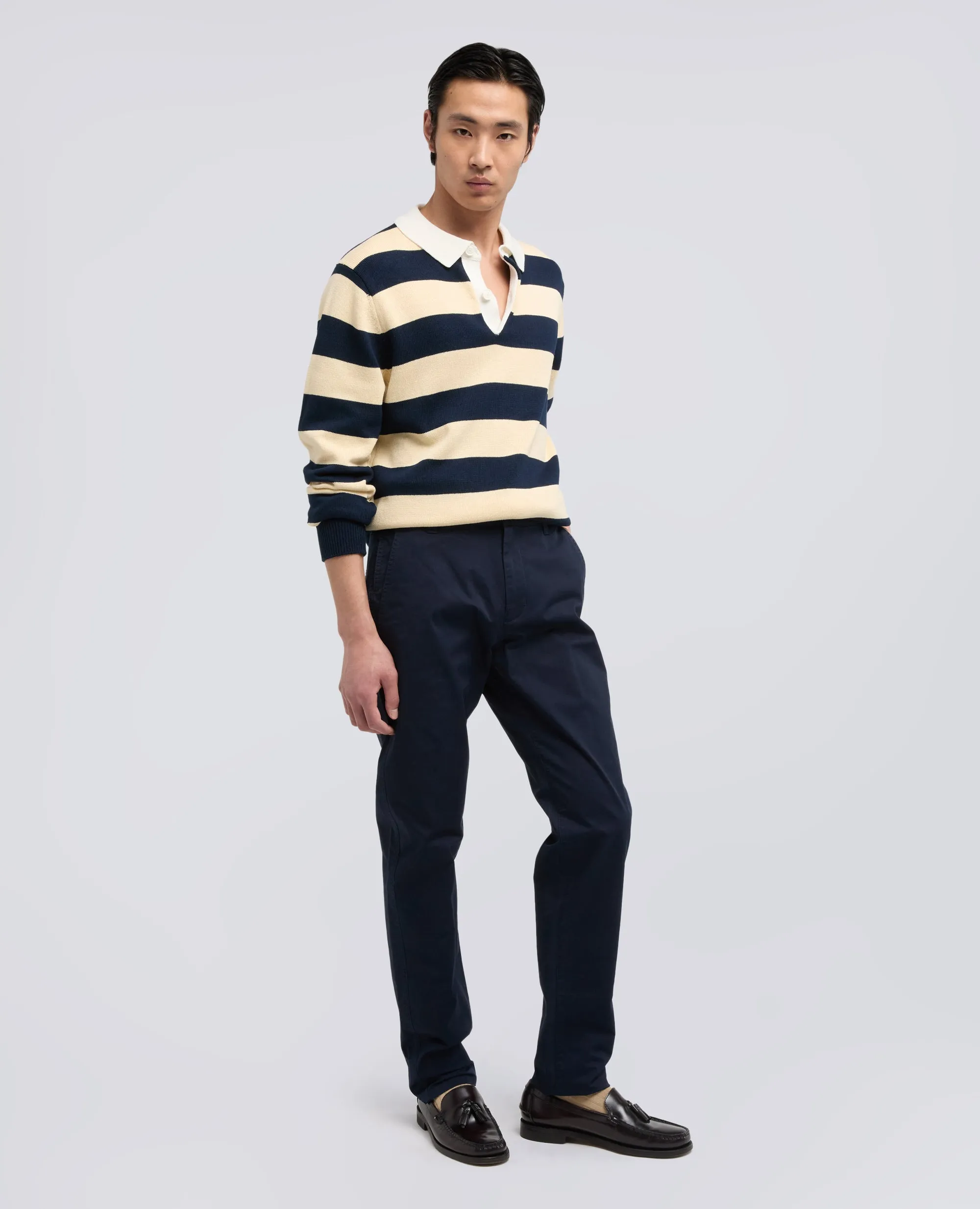 PANTALONE CHINO IN GABARDINA DI COTONE E LINO - NAVY sold by Aspesi product image thumbnail 2