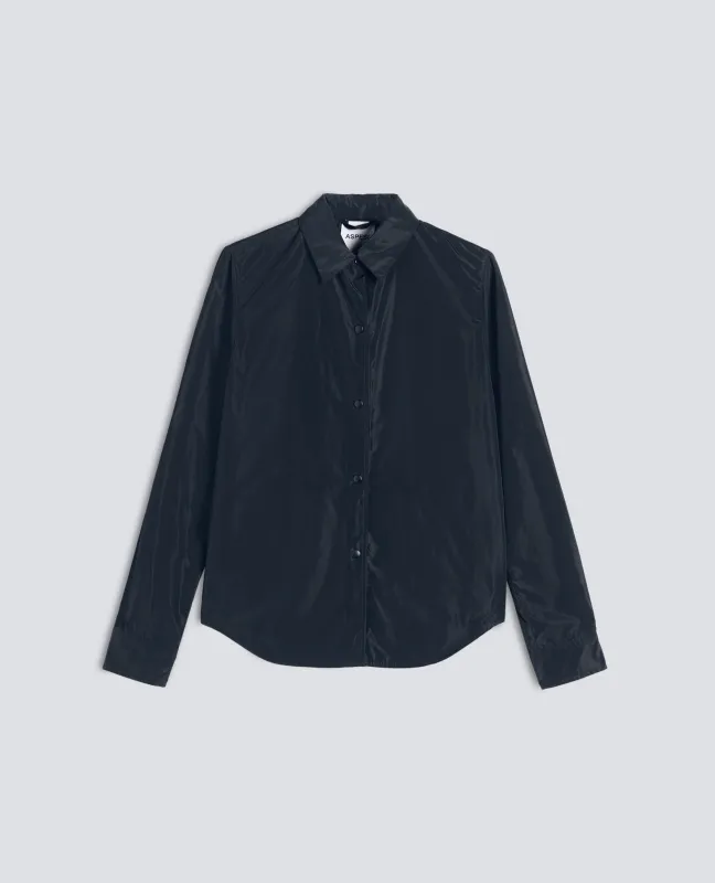 GIACCA CAMICIA SFODERATA IN POLIESTERE TECNICO - BLU NERO made by Aspesi
