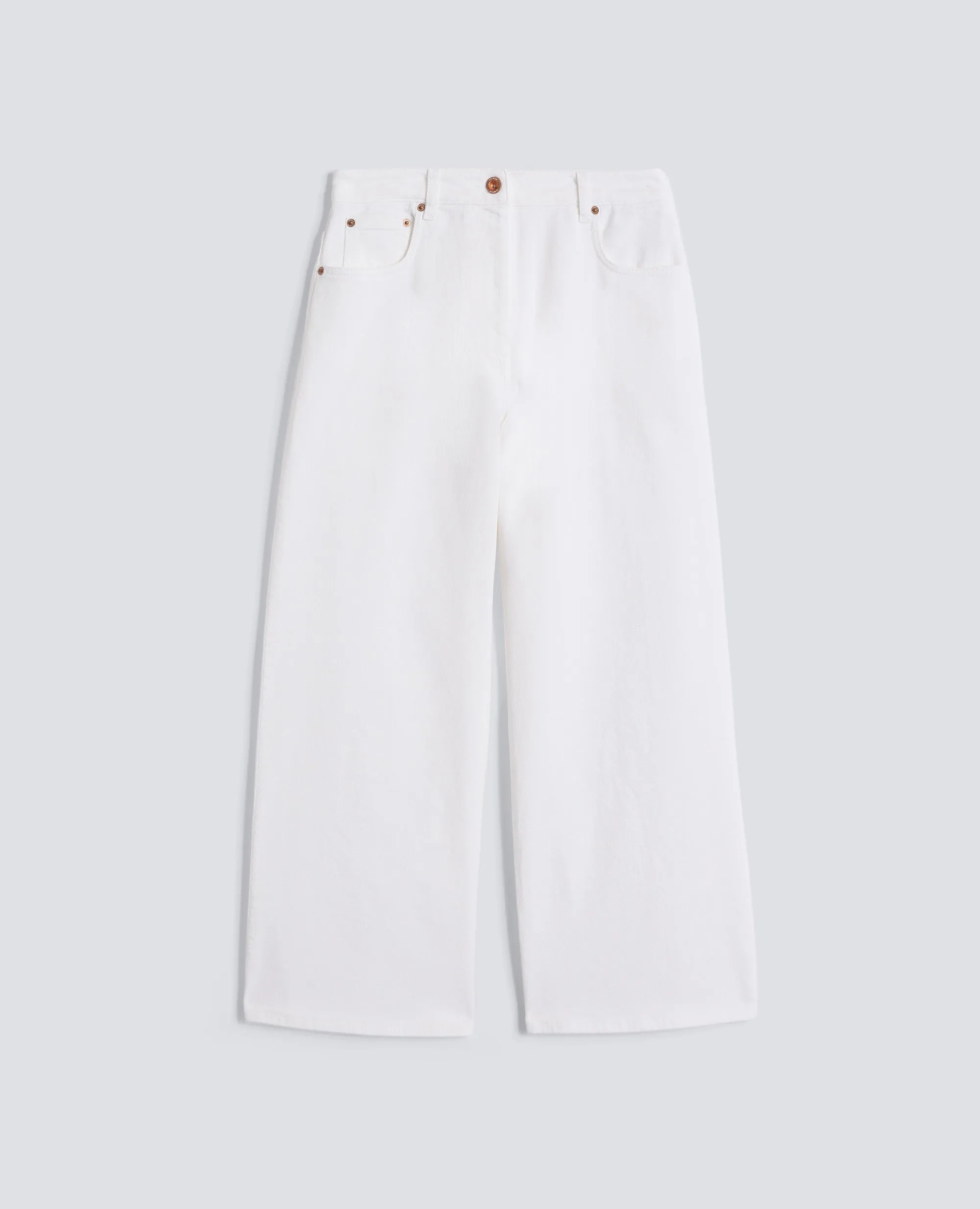 PANTALONE IN DENIM DI COTONE - BIANCO sold by Aspesi