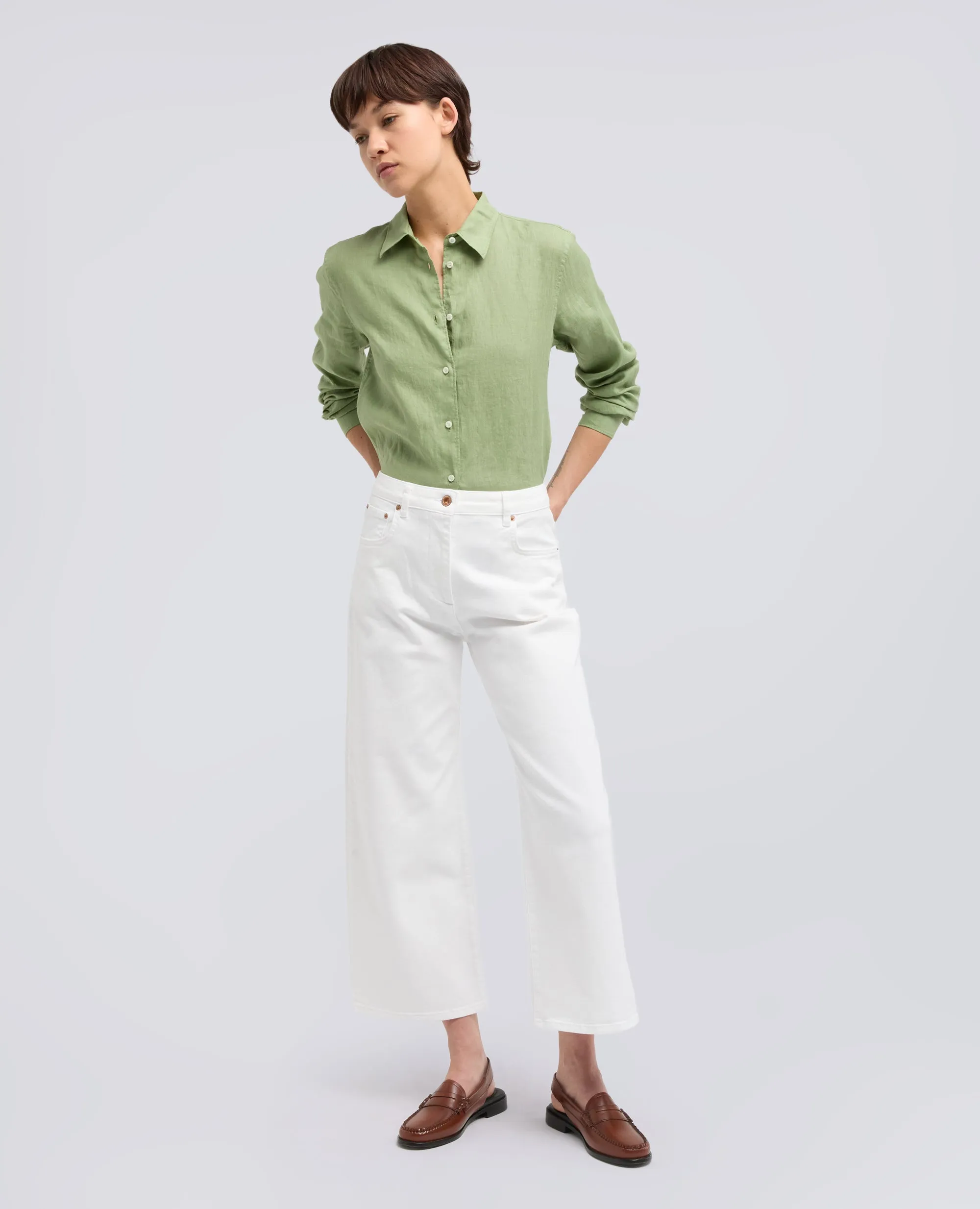 PANTALONE IN DENIM DI COTONE - BIANCO sold by Aspesi product image thumbnail 2