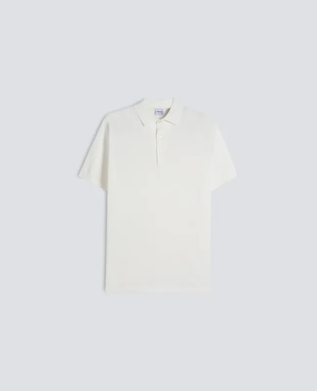 POLO IN COTONE CON BOTTONI IN MADREPERLA - BIANCO sold by Aspesi