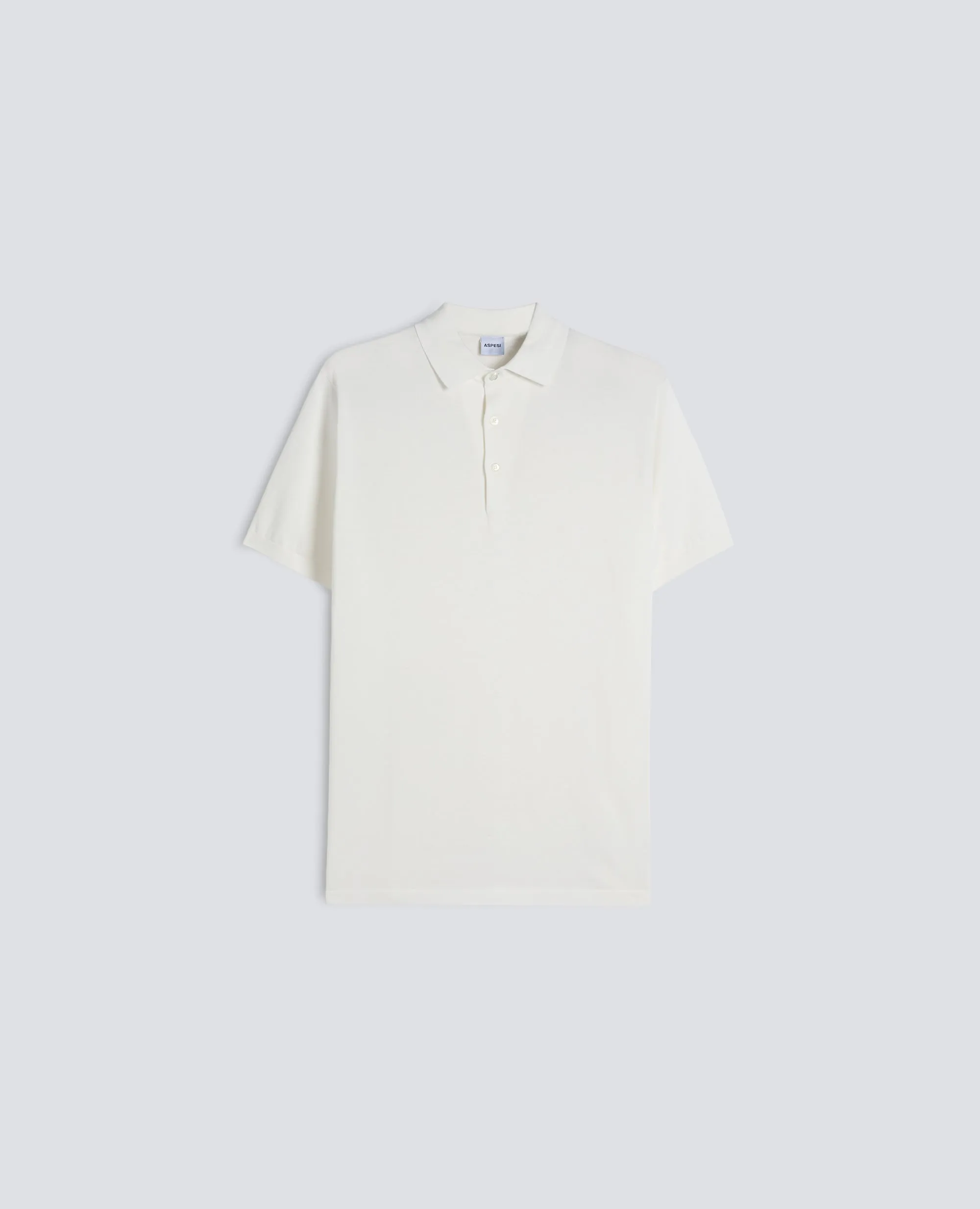 POLO IN COTONE CON BOTTONI IN MADREPERLA - BIANCO sold by Aspesi