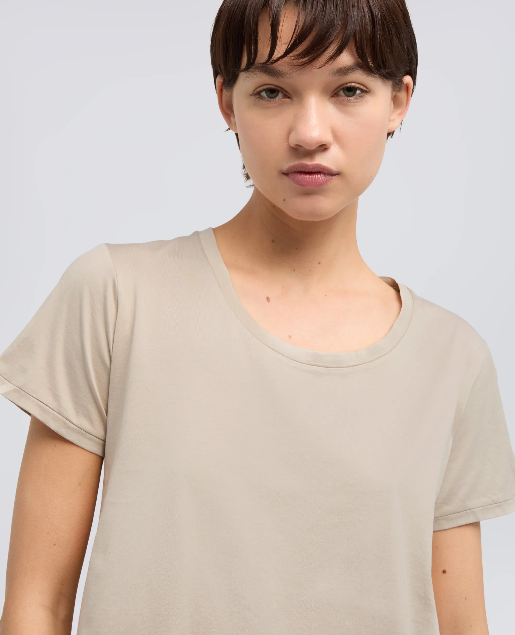 T-SHIRT IN JERSEY DI COTONE - SABBIA sold by Aspesi product image thumbnail 4