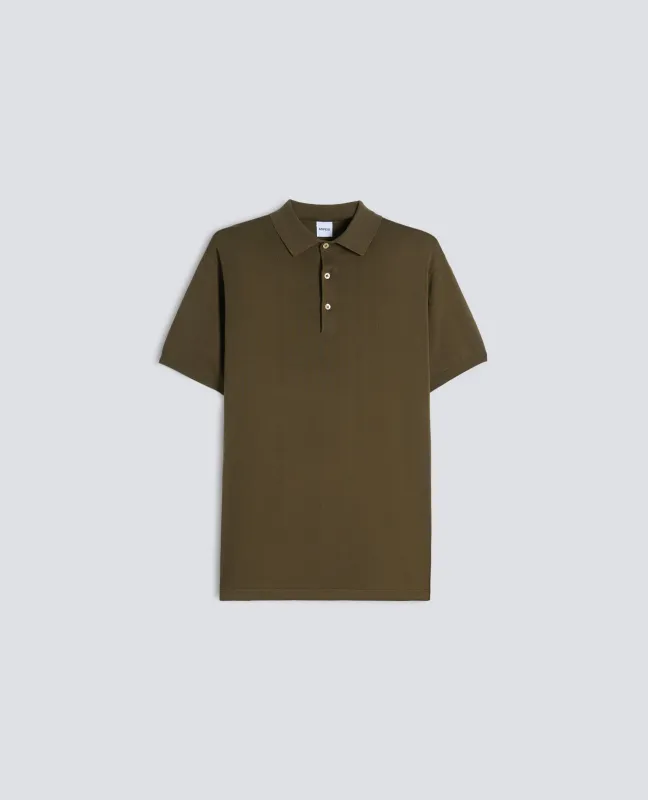 POLO IN COTONE CON BOTTONI IN MADREPERLA - MILITARE sold by Aspesi