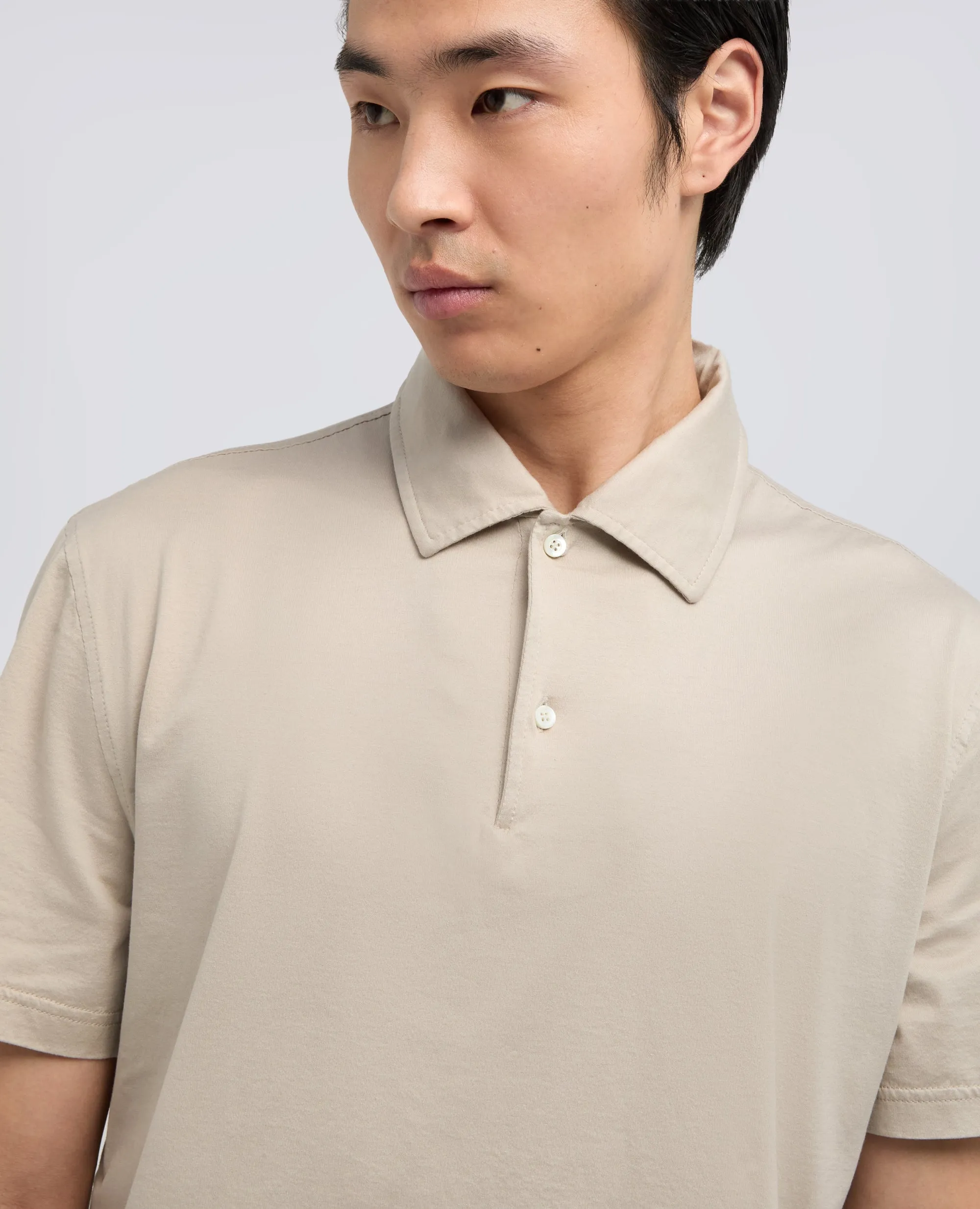 POLO A MANICA CORTA IN JERSEY DI COTONE - SABBIA sold by Aspesi product image thumbnail 4