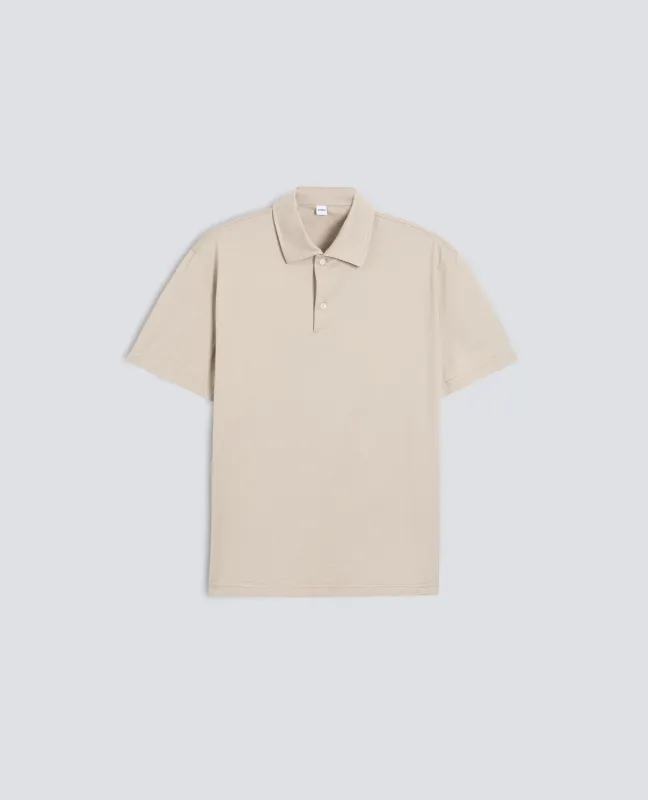 POLO A MANICA CORTA IN JERSEY DI COTONE - SABBIA made by Aspesi