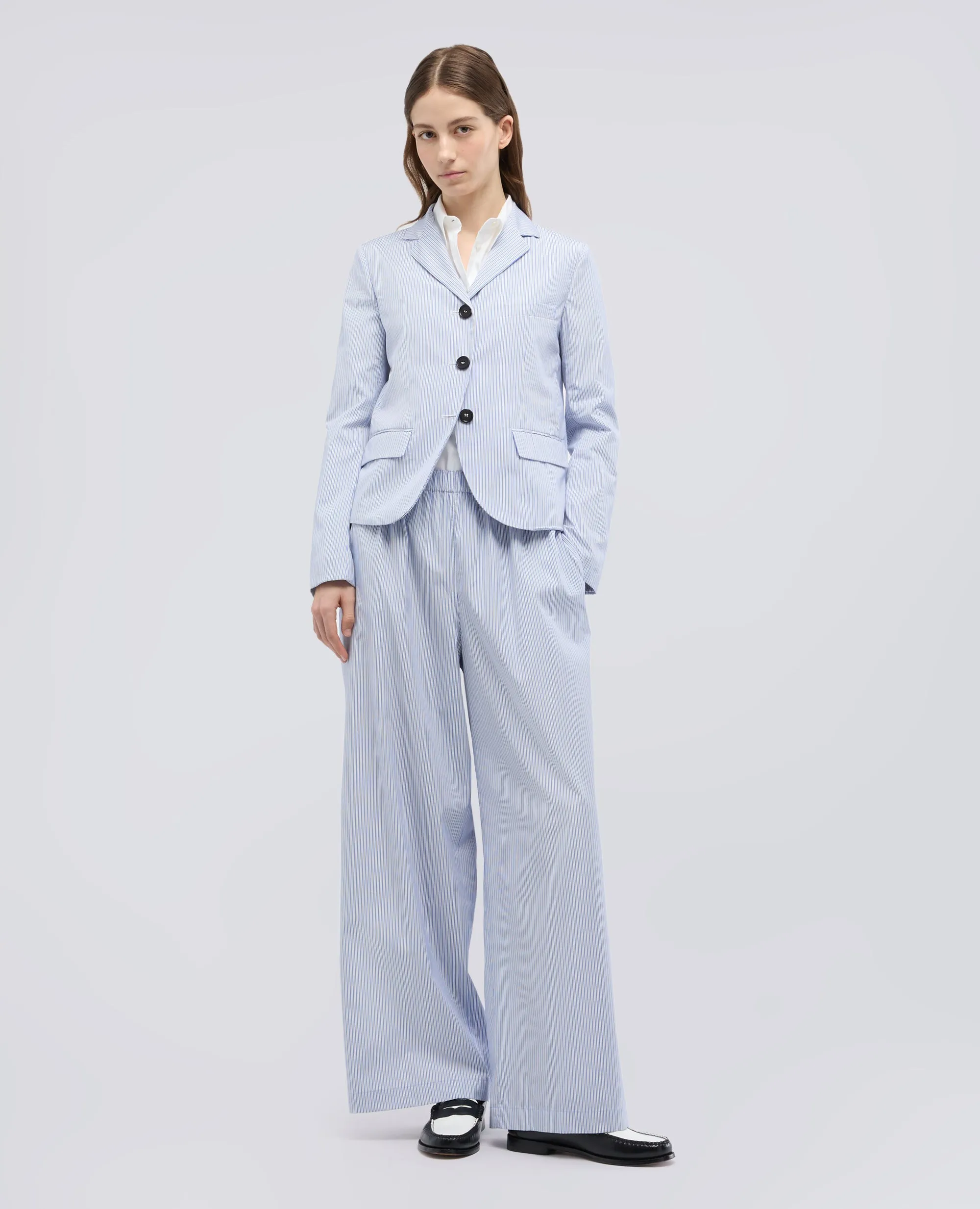PANTALONE IN POPELINE DI COTONE - AA CAPSULE COLLECTION - RIGA AZZURRA sold by Aspesi product image thumbnail 2