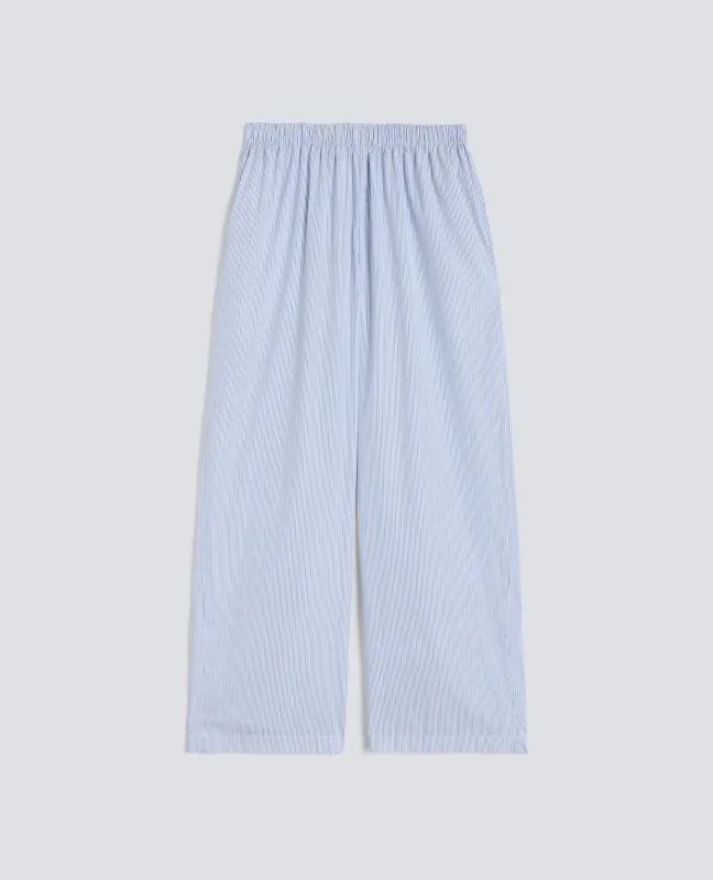 PANTALONE IN POPELINE DI COTONE - AA CAPSULE COLLECTION - RIGA AZZURRA made by Aspesi