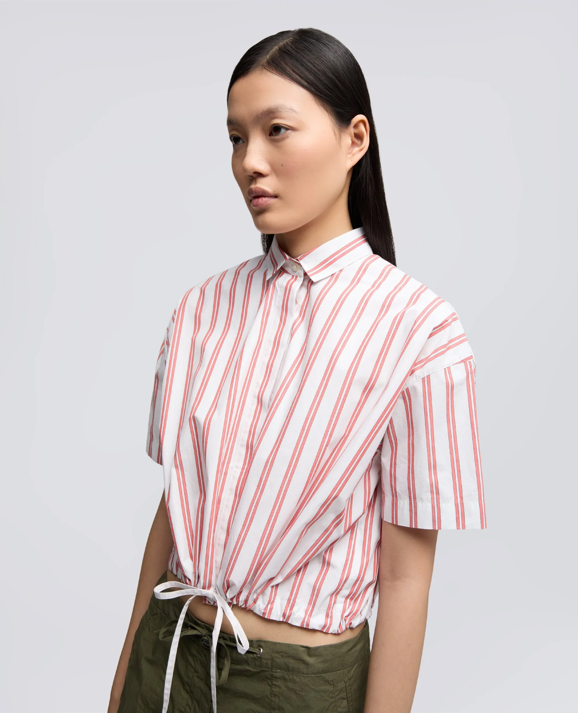 CAMICIA IN POPELINE DI COTONE - RIGA ROSSA sold by Aspesi product image thumbnail 4