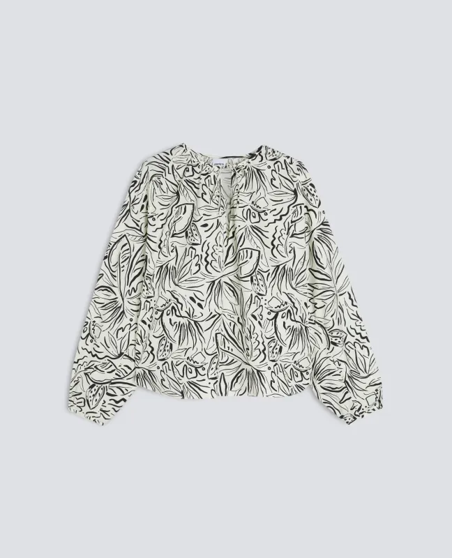 TOP IN POPELINE DI COTONE STAMPA PASSION FRUIT - STAMPA NATURALE made by Aspesi