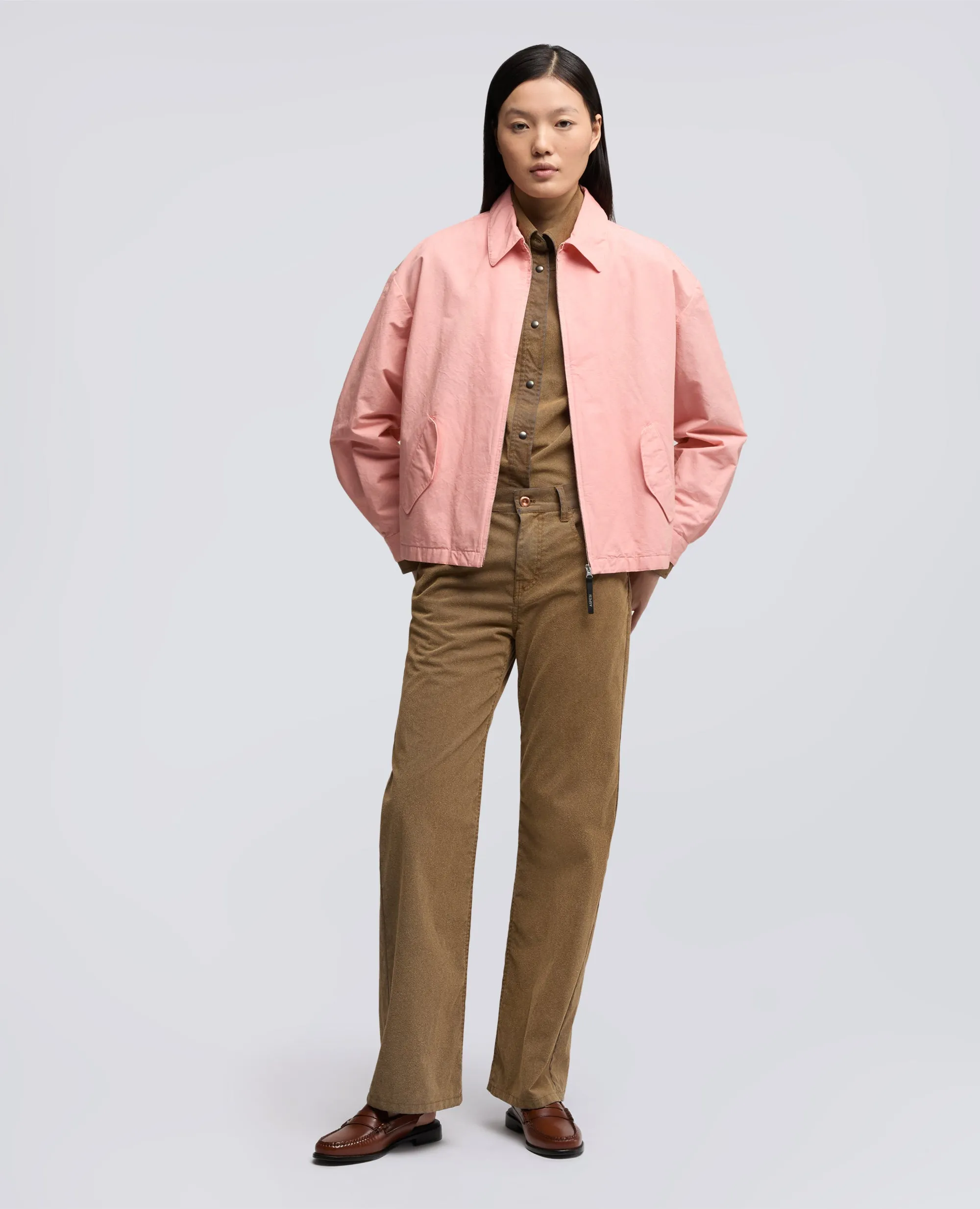 GIUBBOTTO IN TELA COMPATTA DI COTONE E LINO TINTO CAPO - ROSA sold by Aspesi product image thumbnail 2