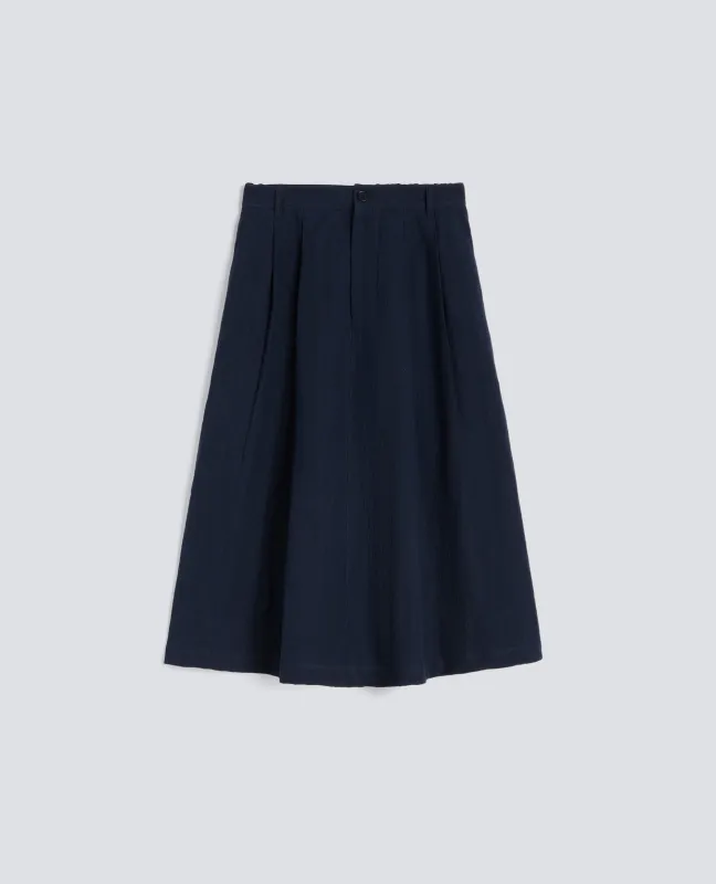 GONNA IN TELA DI LINO/COTONE - AA CAPSULE COLLECTION - NAVY made by Aspesi