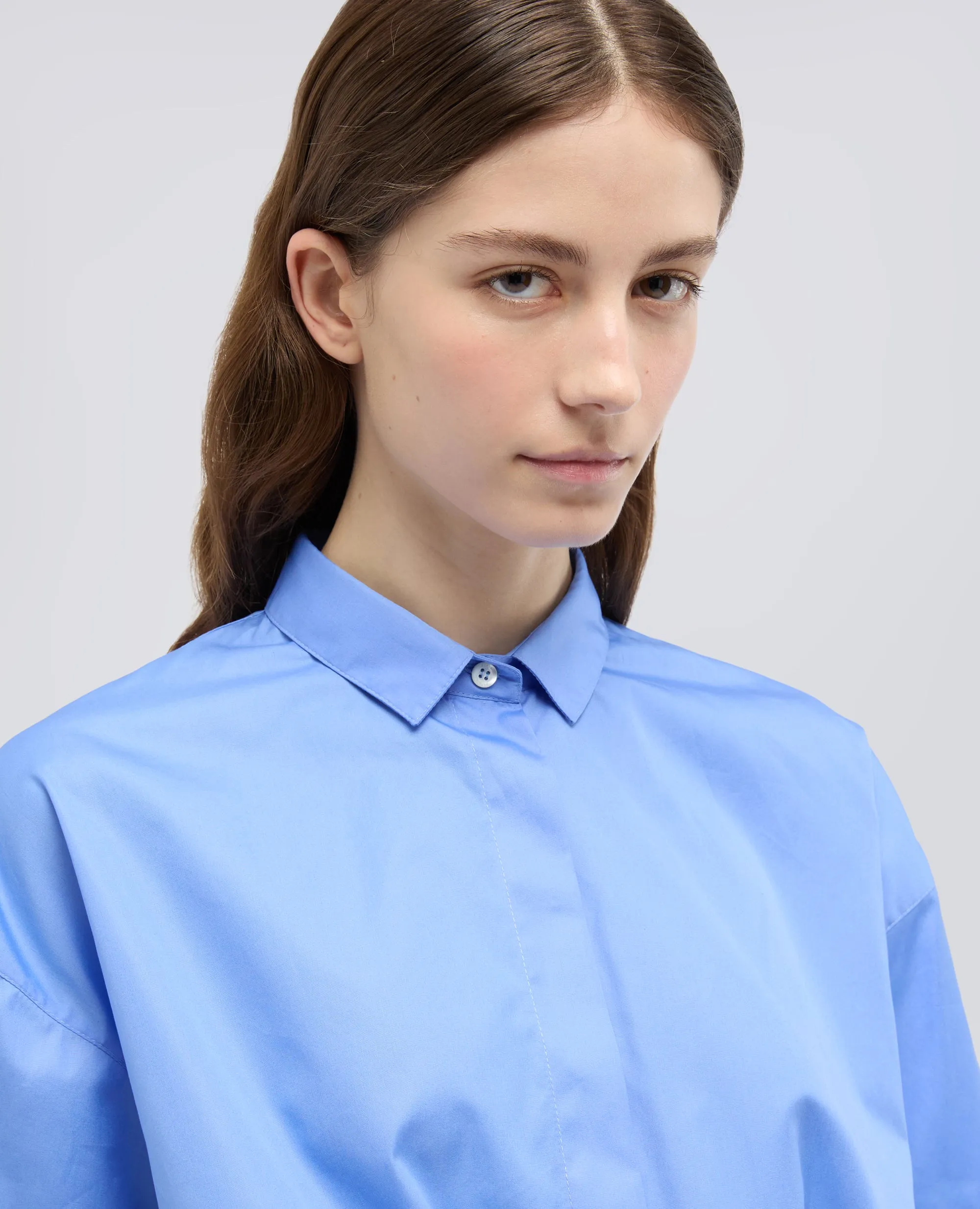 CAMICIA IN POPELINE DI COTONE - AZZURRO sold by Aspesi product image thumbnail 4