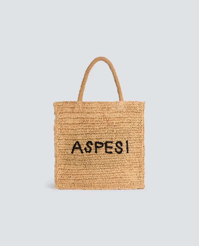 BORSA SHOPPING IN RAFFIA - BEIGE made by Aspesi