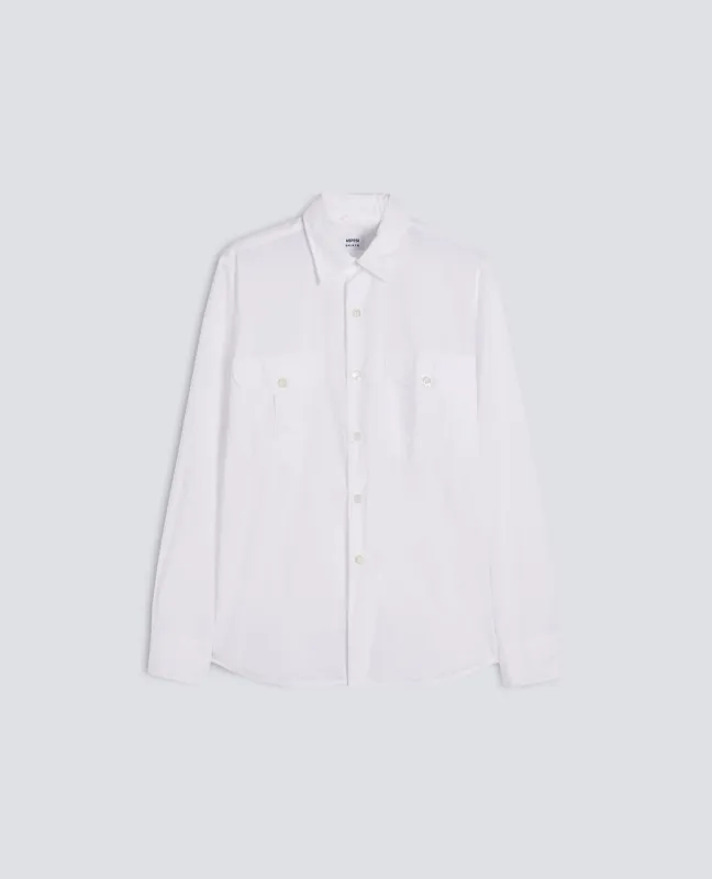 CAMICIA IN POPELINE DI COTONE TINTO CAPO - BIANCO made by Aspesi