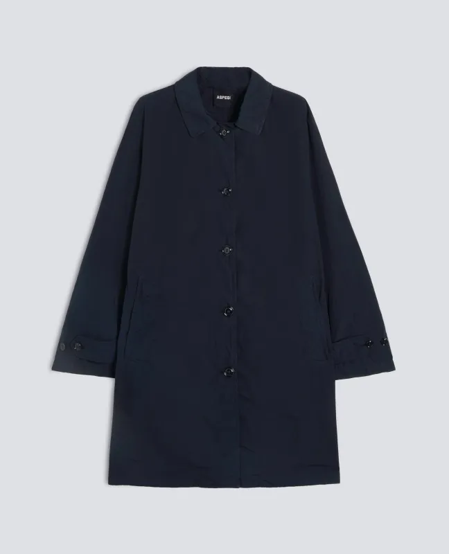 IMPERMEABILE IN POLIESTERE E NYLON COMPATTO - NAVY made by Aspesi