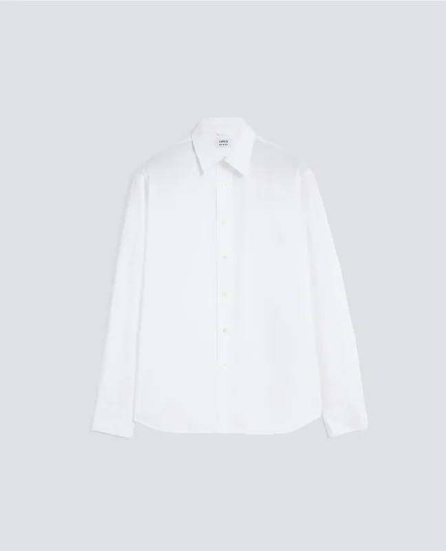 CAMICIA FRED IN POPELINE LEGGERO TINTO CAPO - BIANCO sold by Aspesi