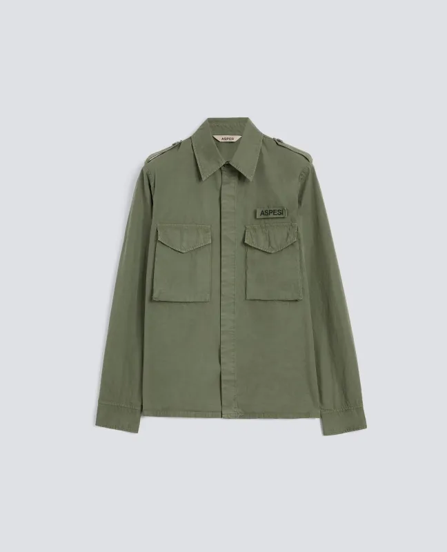 CAMICIA MILITARE IN COTONE - VERDE made by Aspesi