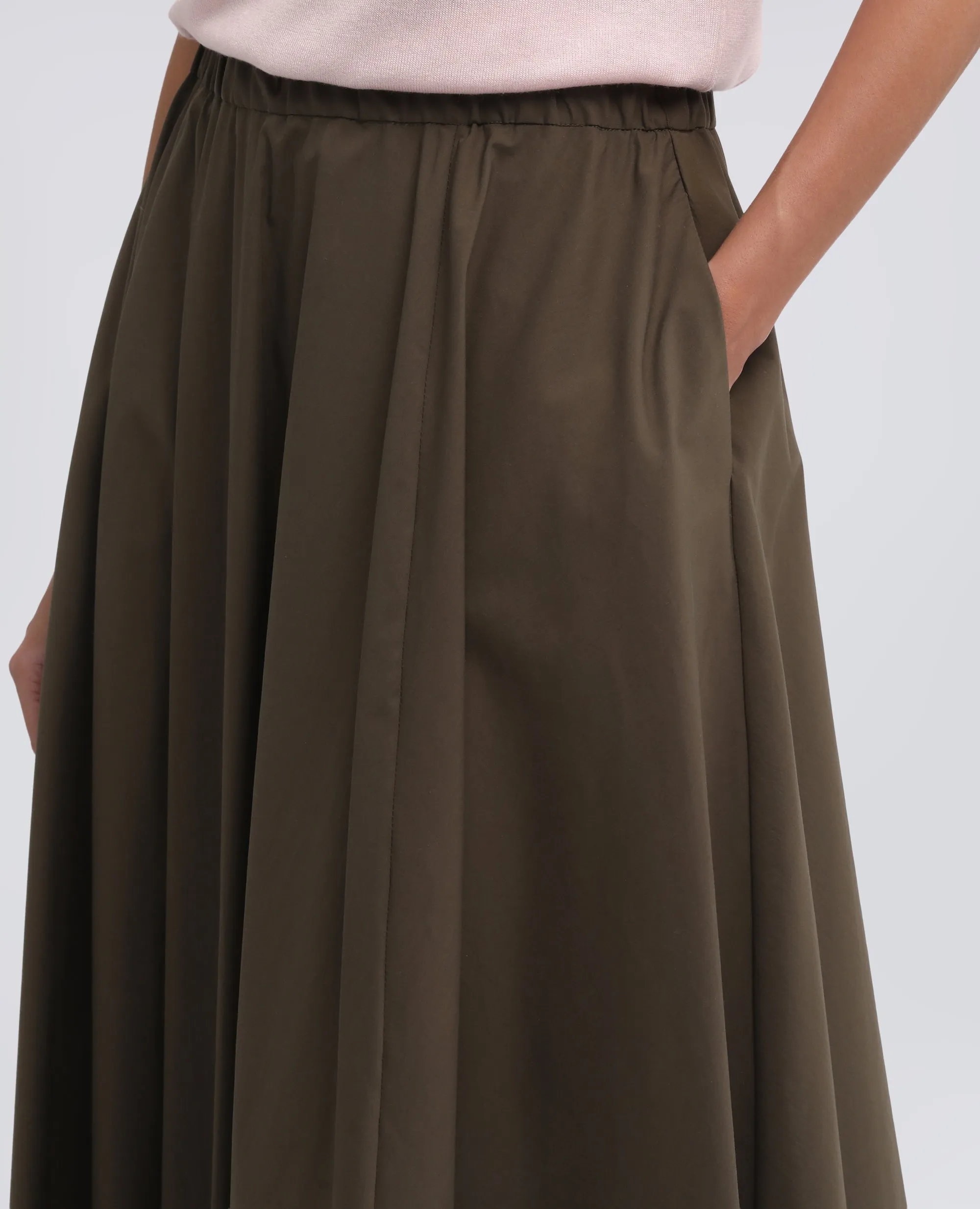 GONNA IN POPELINE COTONE E NYLON STRETCH - MILITARE sold by Aspesi product image thumbnail 4