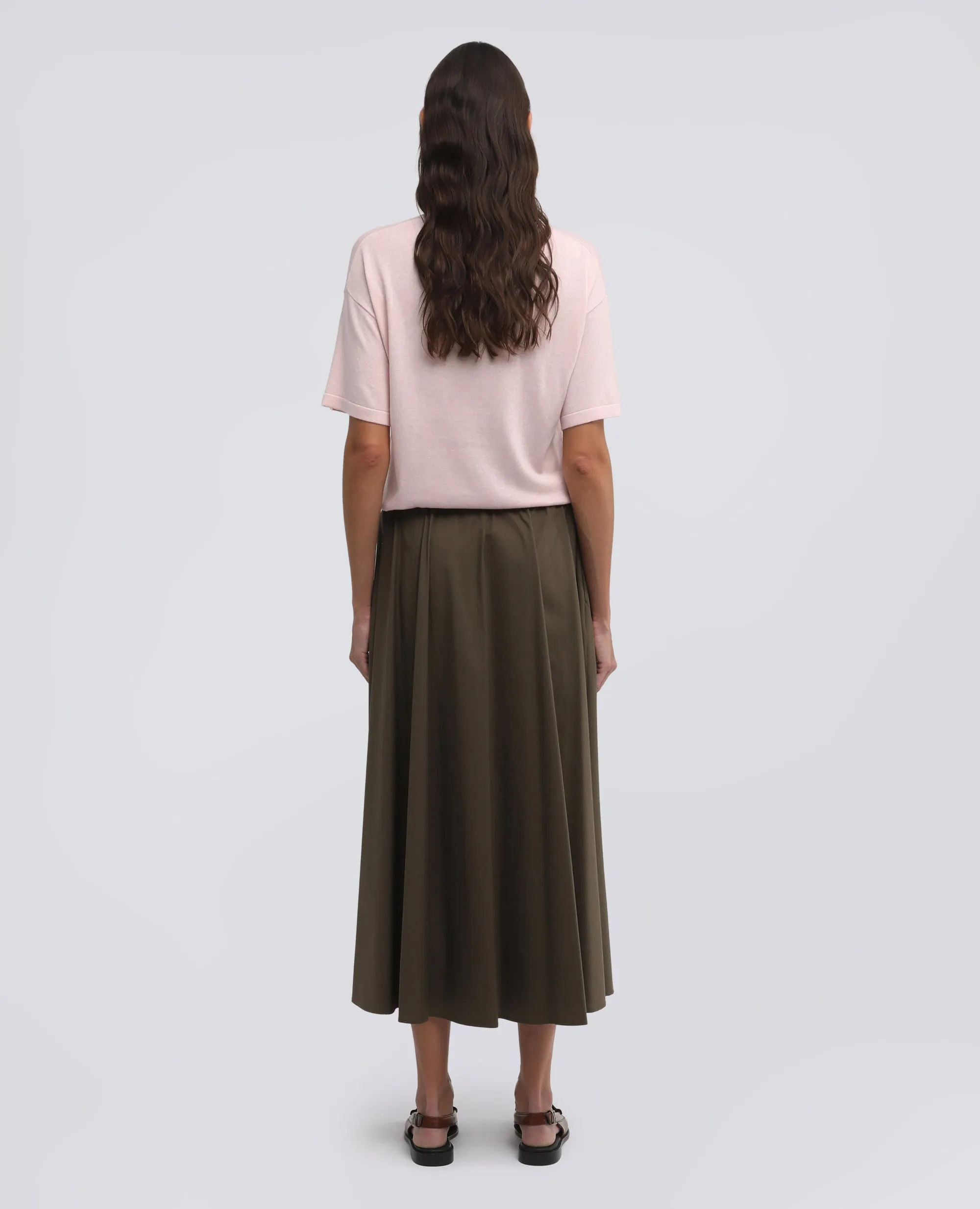 GONNA IN POPELINE COTONE E NYLON STRETCH - MILITARE sold by Aspesi product image thumbnail 3