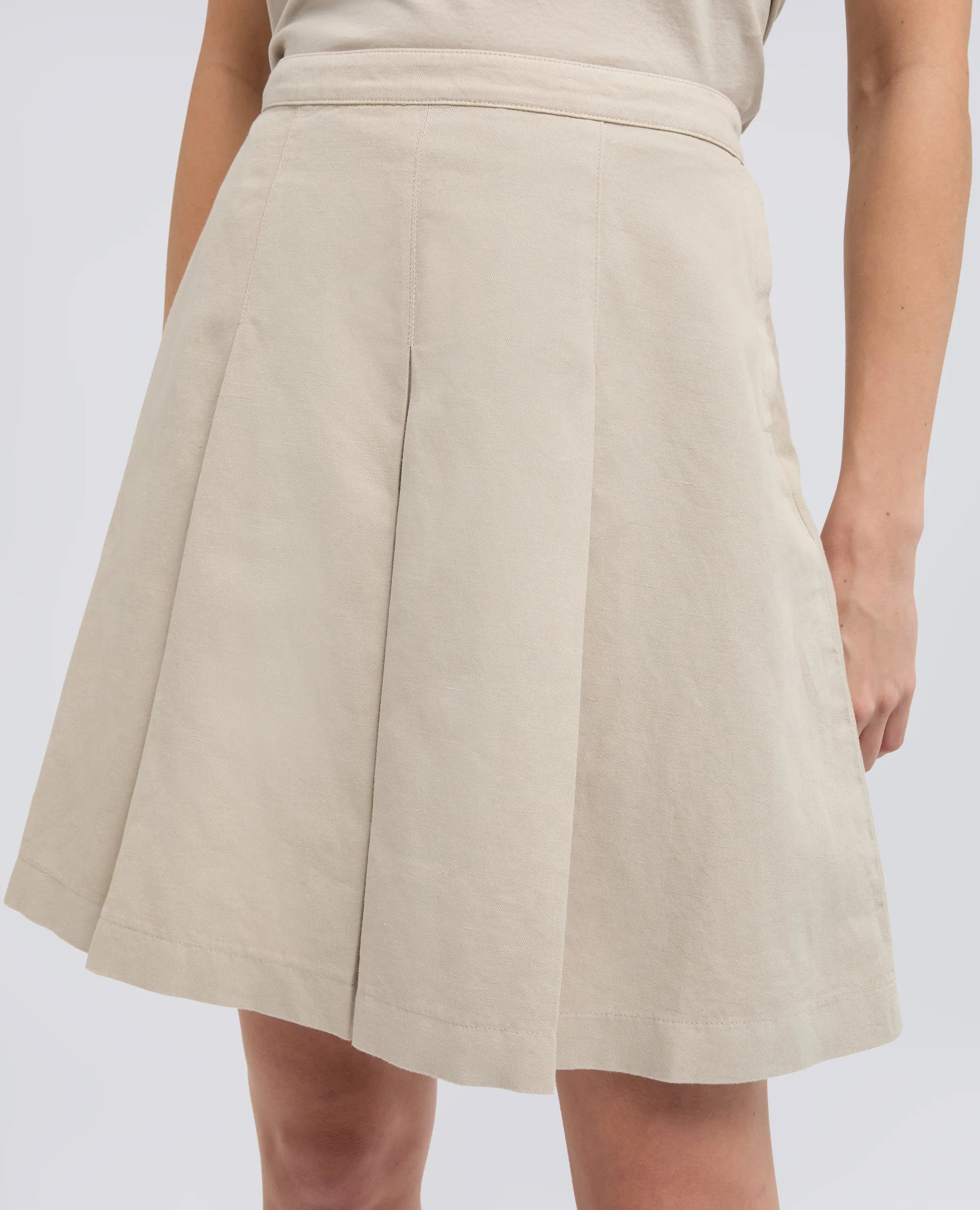 GONNA IN GABARDINE DI COTONE E LINO TINTO CAPO - BEIGE sold by Aspesi product image thumbnail 4