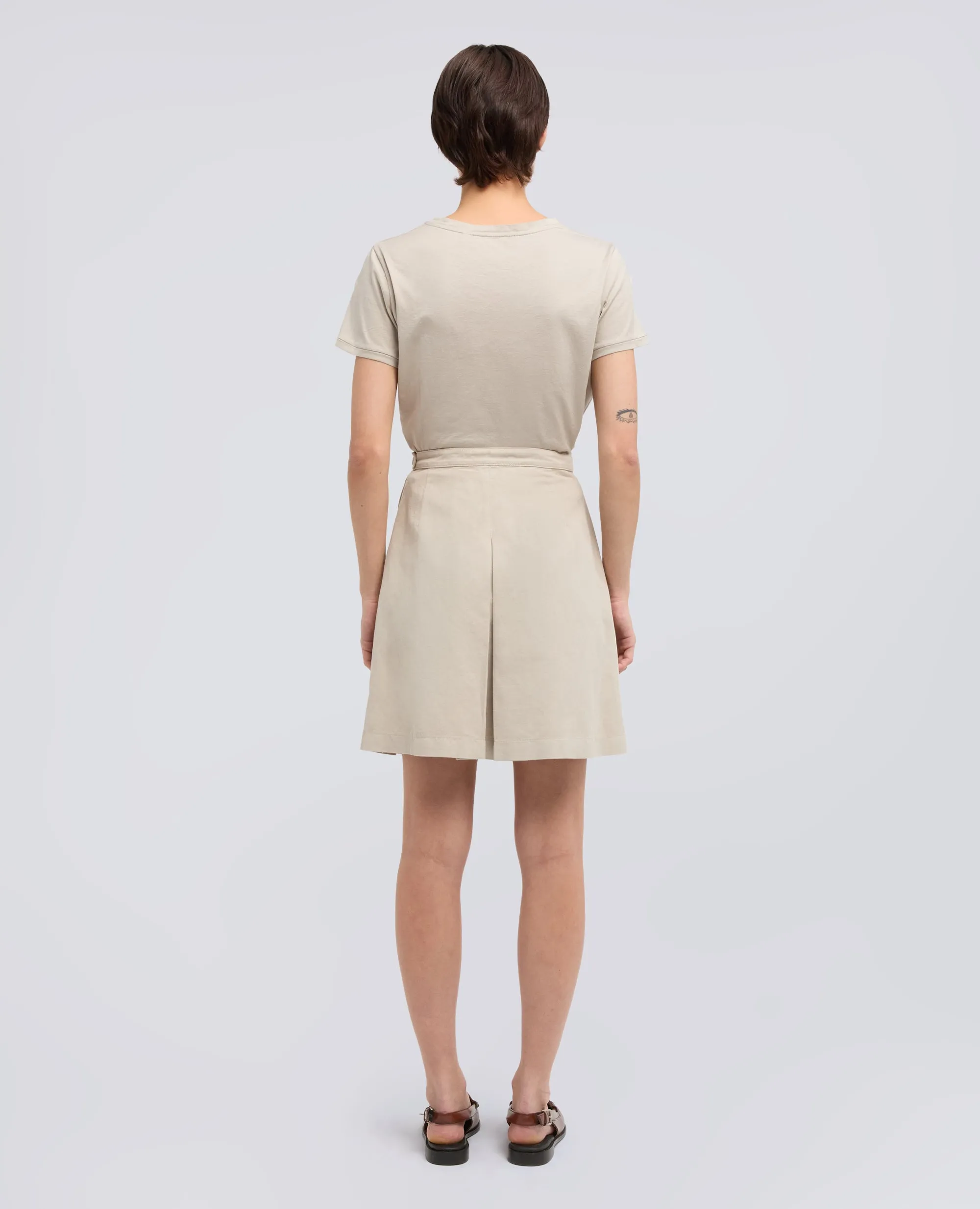 GONNA IN GABARDINE DI COTONE E LINO TINTO CAPO - BEIGE sold by Aspesi product image thumbnail 3