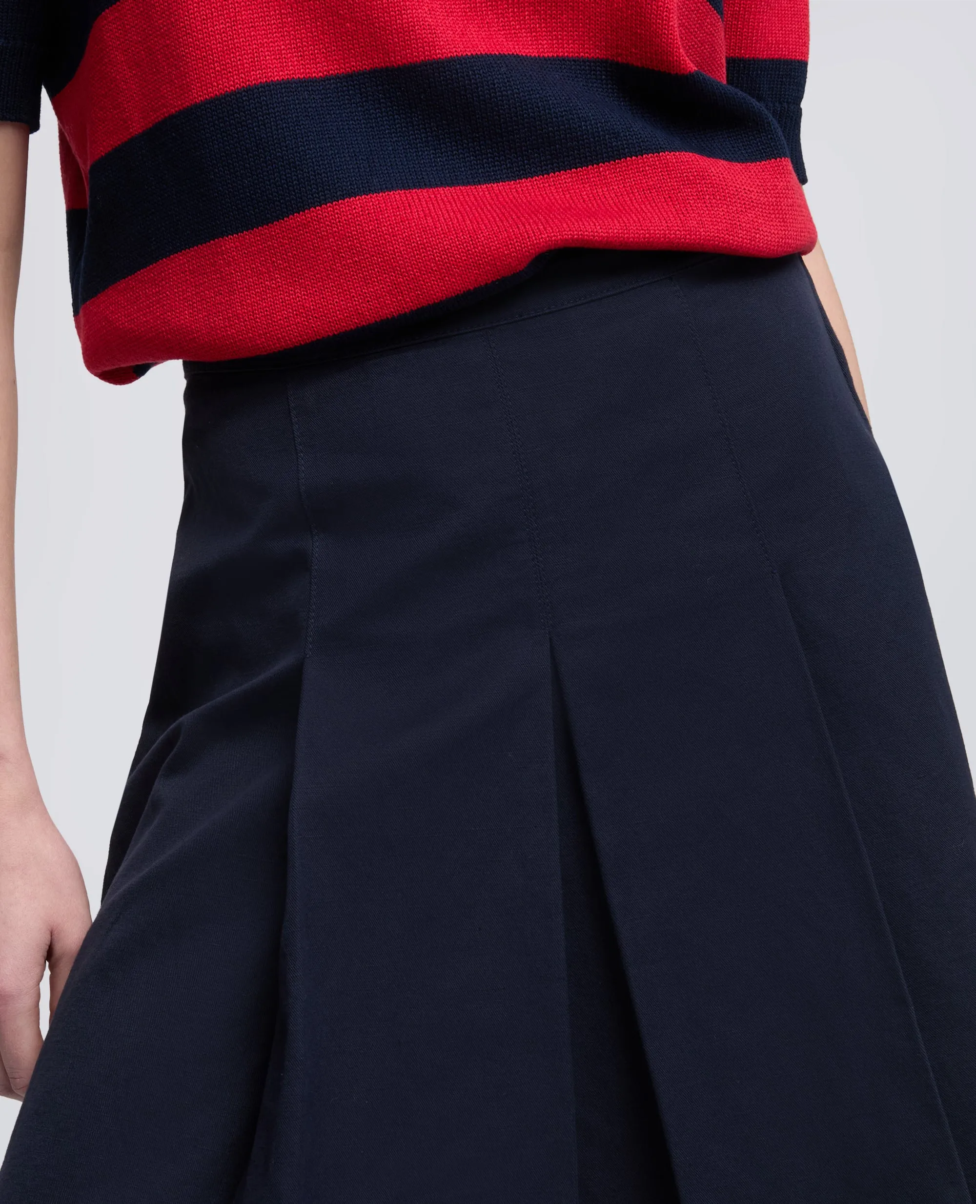 GONNA IN GABARDINE DI COTONE E LINO TINTO CAPO - NAVY sold by Aspesi product image thumbnail 4