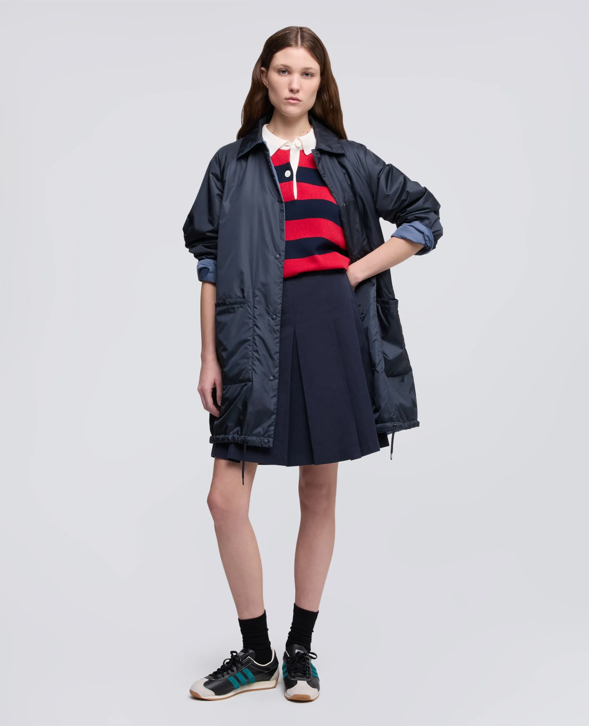 GONNA IN GABARDINE DI COTONE E LINO TINTO CAPO - NAVY sold by Aspesi product image thumbnail 2