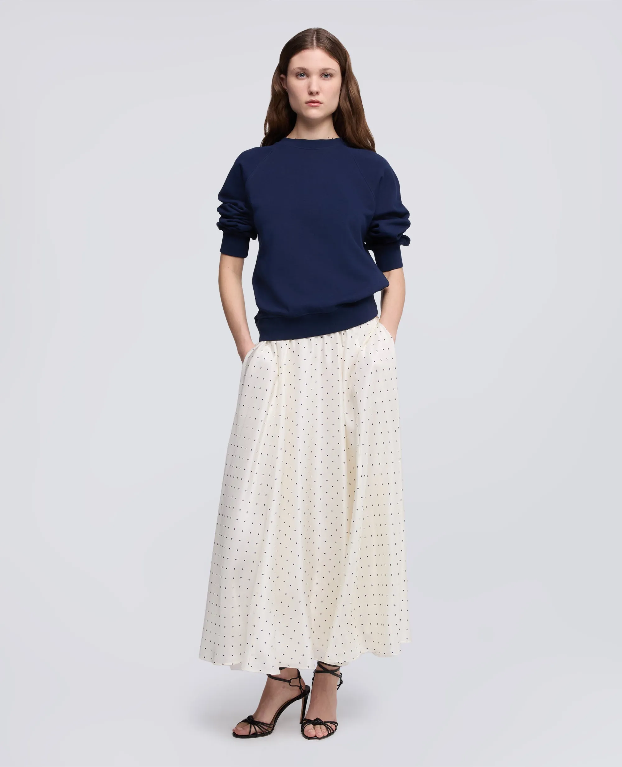 GONNA IN HABUTAI DI SETA STAMPATA A POIS - POIS NATURALE sold by Aspesi product image thumbnail 2