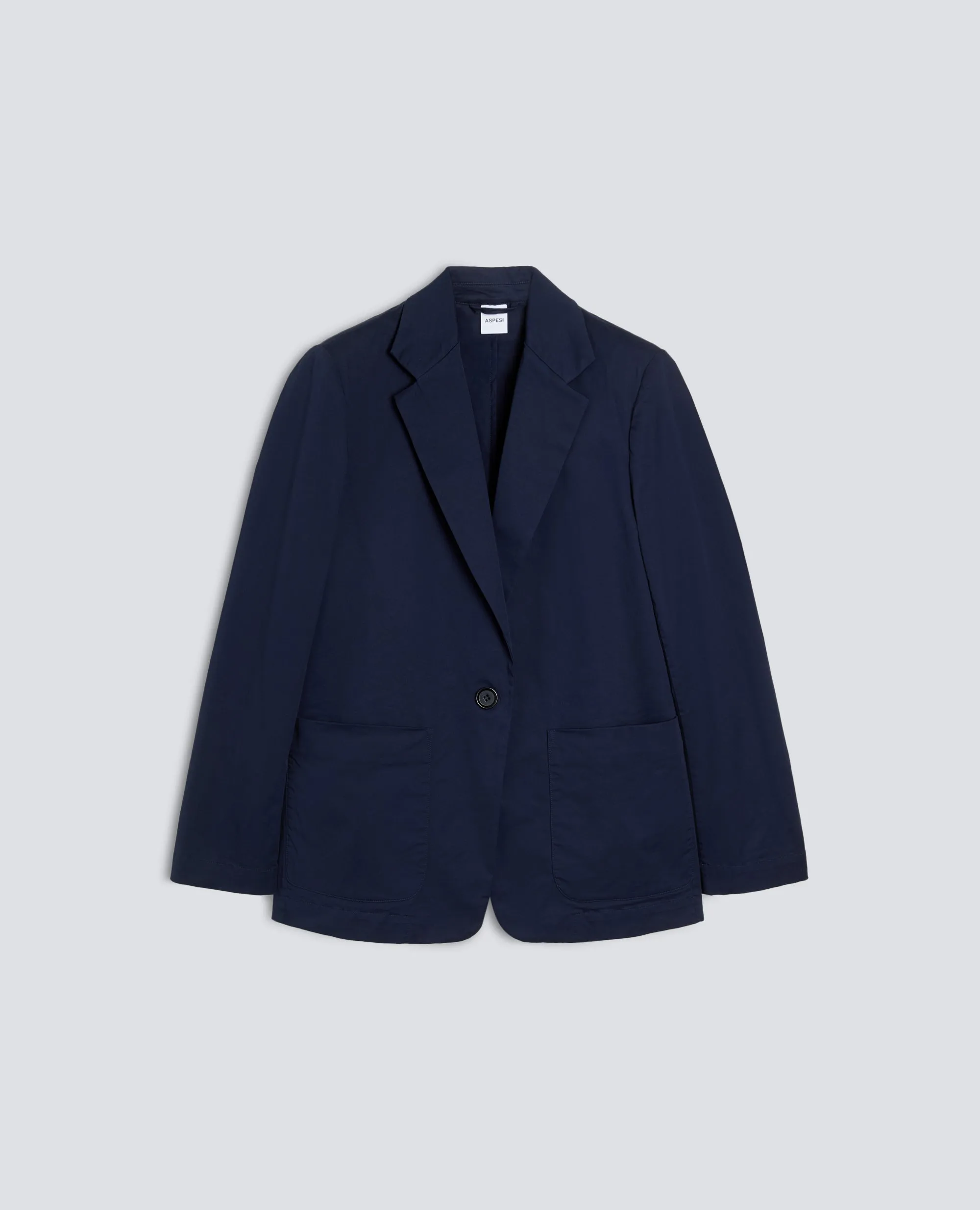 GIACCA MONOPETTO DECOSTRUITA IN TWILL DI COTONE STRETCH - NAVY sold by Aspesi