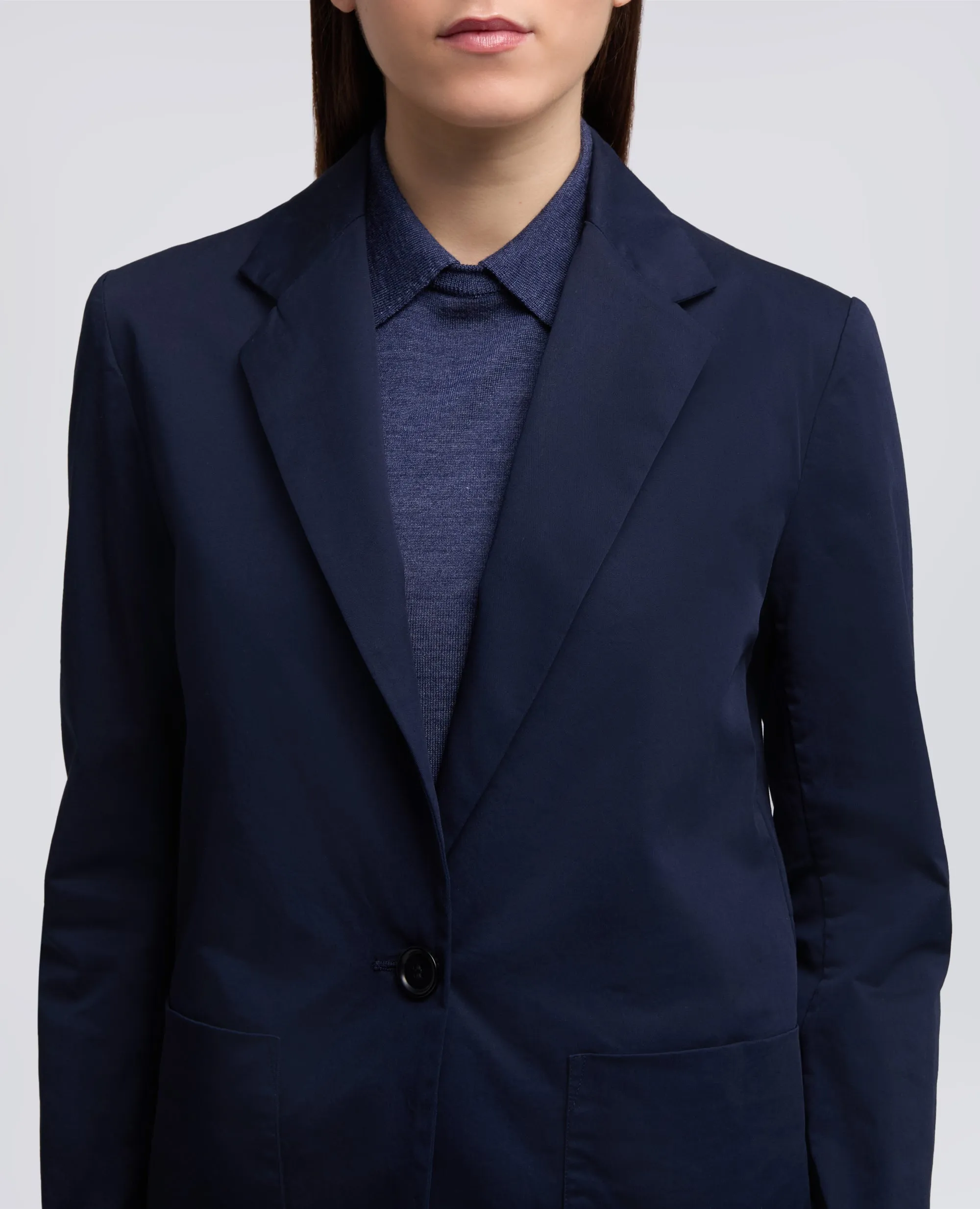 GIACCA MONOPETTO DECOSTRUITA IN TWILL DI COTONE STRETCH - NAVY sold by Aspesi product image thumbnail 4