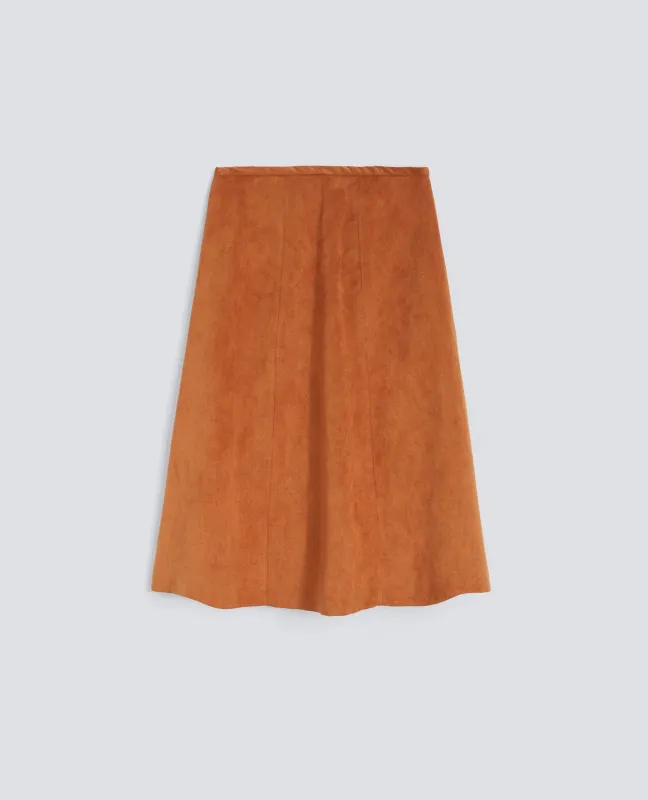 GONNA IN ALCANTARA ® ORIGINALE - RUGGINE made by Aspesi