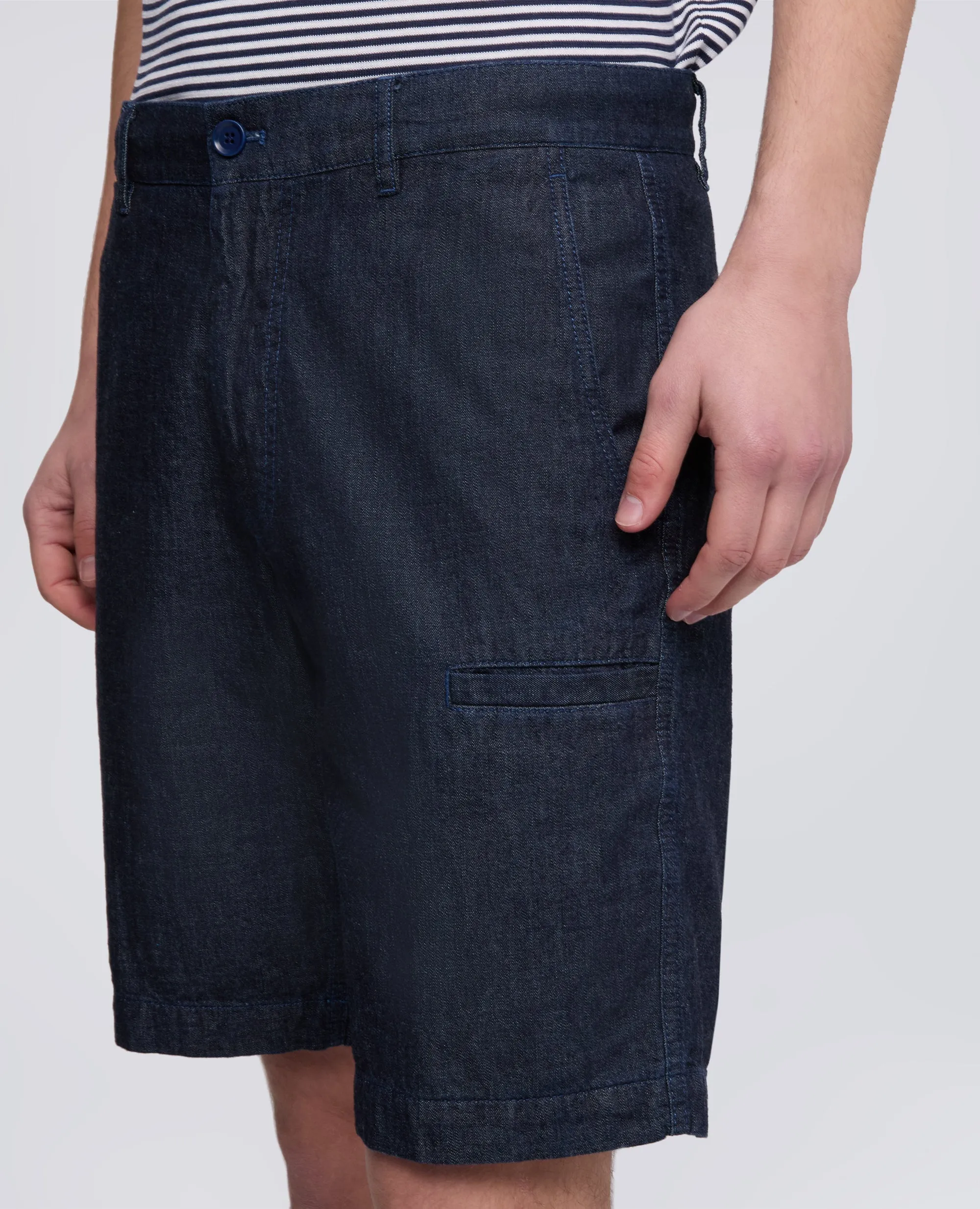 BERMUDA IN TELA DI COTONE - DENIM SCURO sold by Aspesi product image thumbnail 4