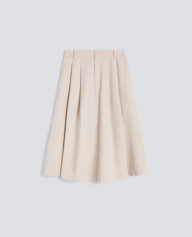 GONNA IN EXTRA FINE TWILL DI COTONE - AA CAPSULE COLLECTION - GESSO made by Aspesi