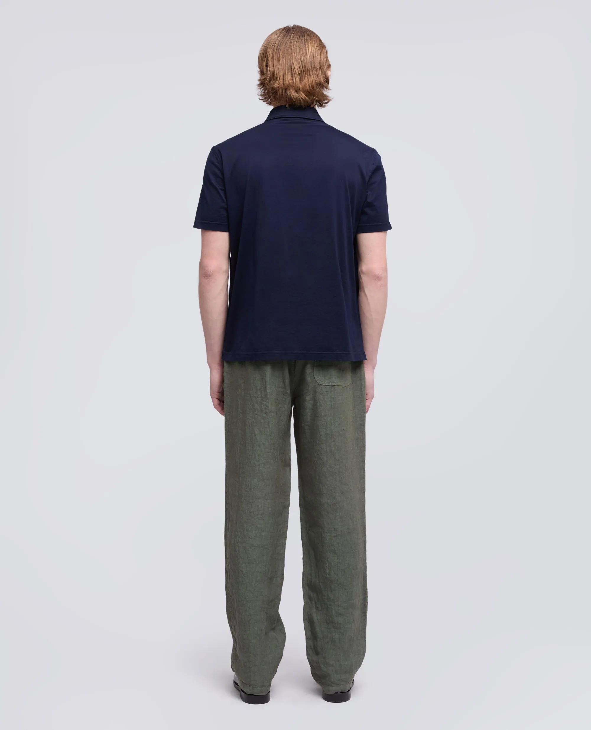 POLO A MANICA CORTA IN JERSEY DI COTONE - BLU sold by Aspesi product image thumbnail 3