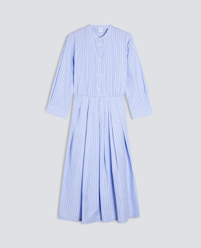 ABITO IN POPELINE DI COTONE A RIGHE - RIGA BLU made by Aspesi