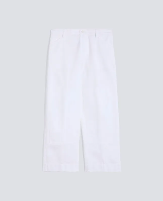 PANTALONE TIPO CARGO IN EXTRA FINE TWILL DI COTONE - BIANCO made by Aspesi