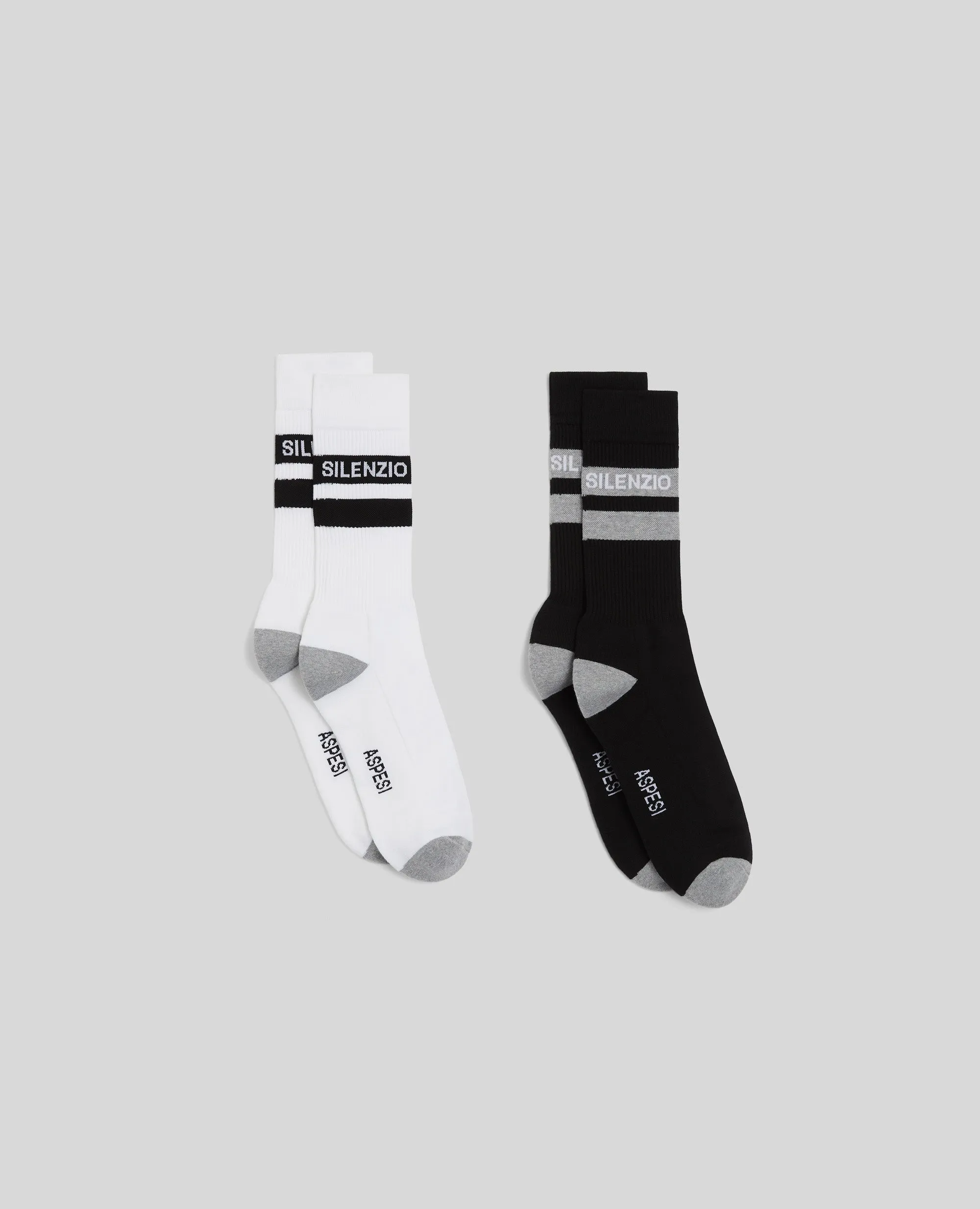 CALZE IN MISTO COTONE - BIANCO+NERO sold by Aspesi