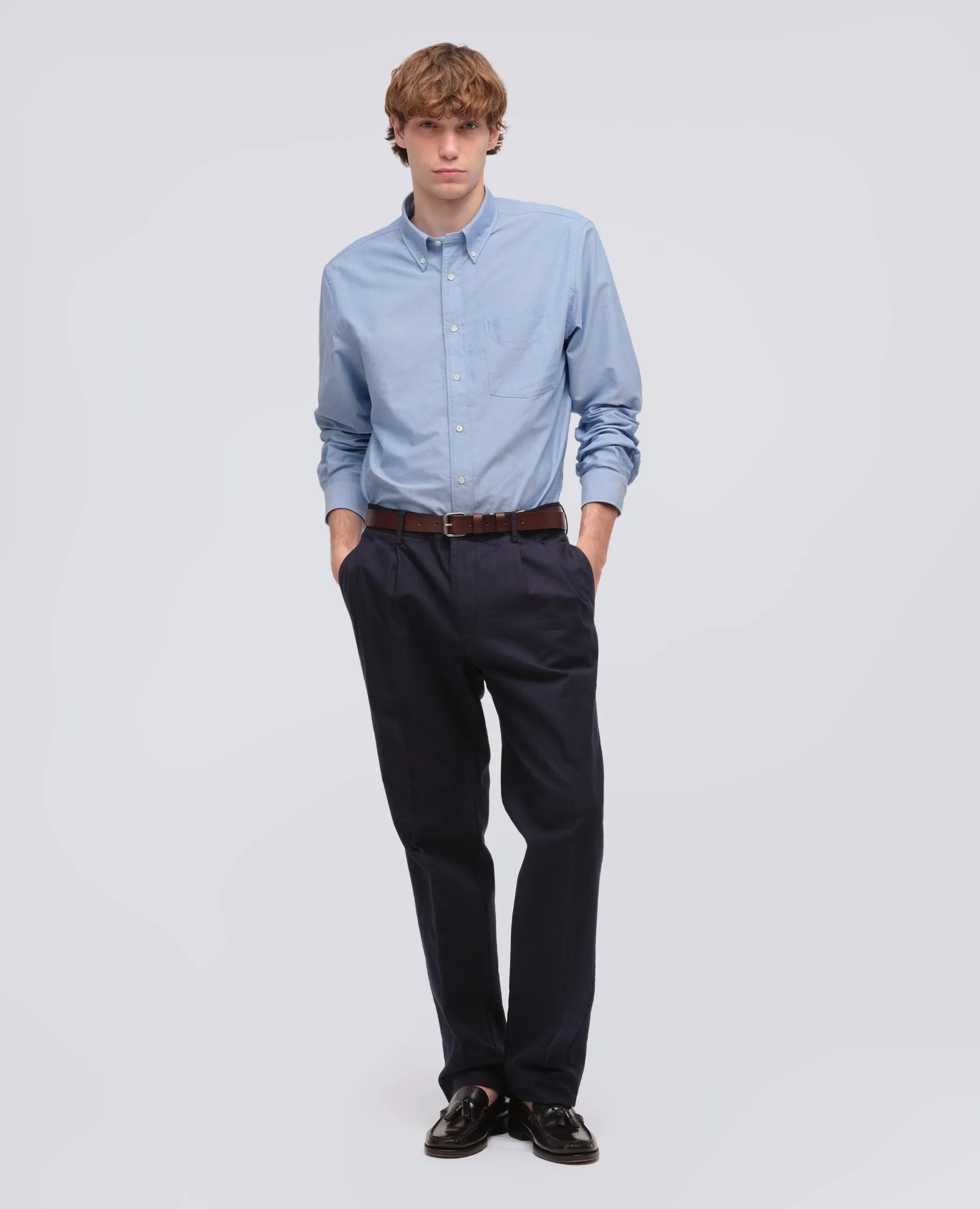 CAMICIA IN COTONE OXFORD CON COLLO BUTTON DOWN - AZZURRO sold by Aspesi product image thumbnail 2