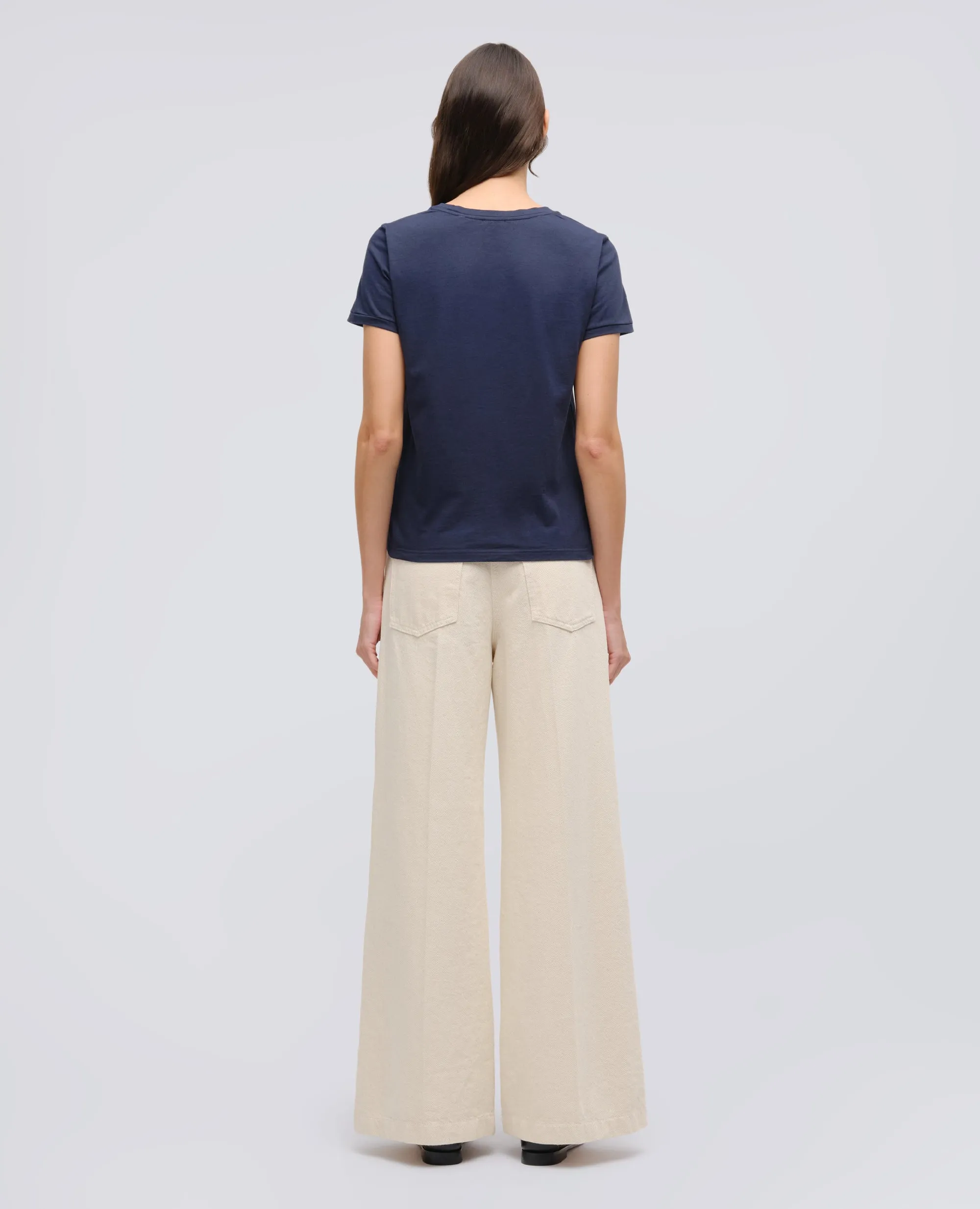 T-SHIRT IN JERSEY DI COTONE - BLU sold by Aspesi product image thumbnail 3