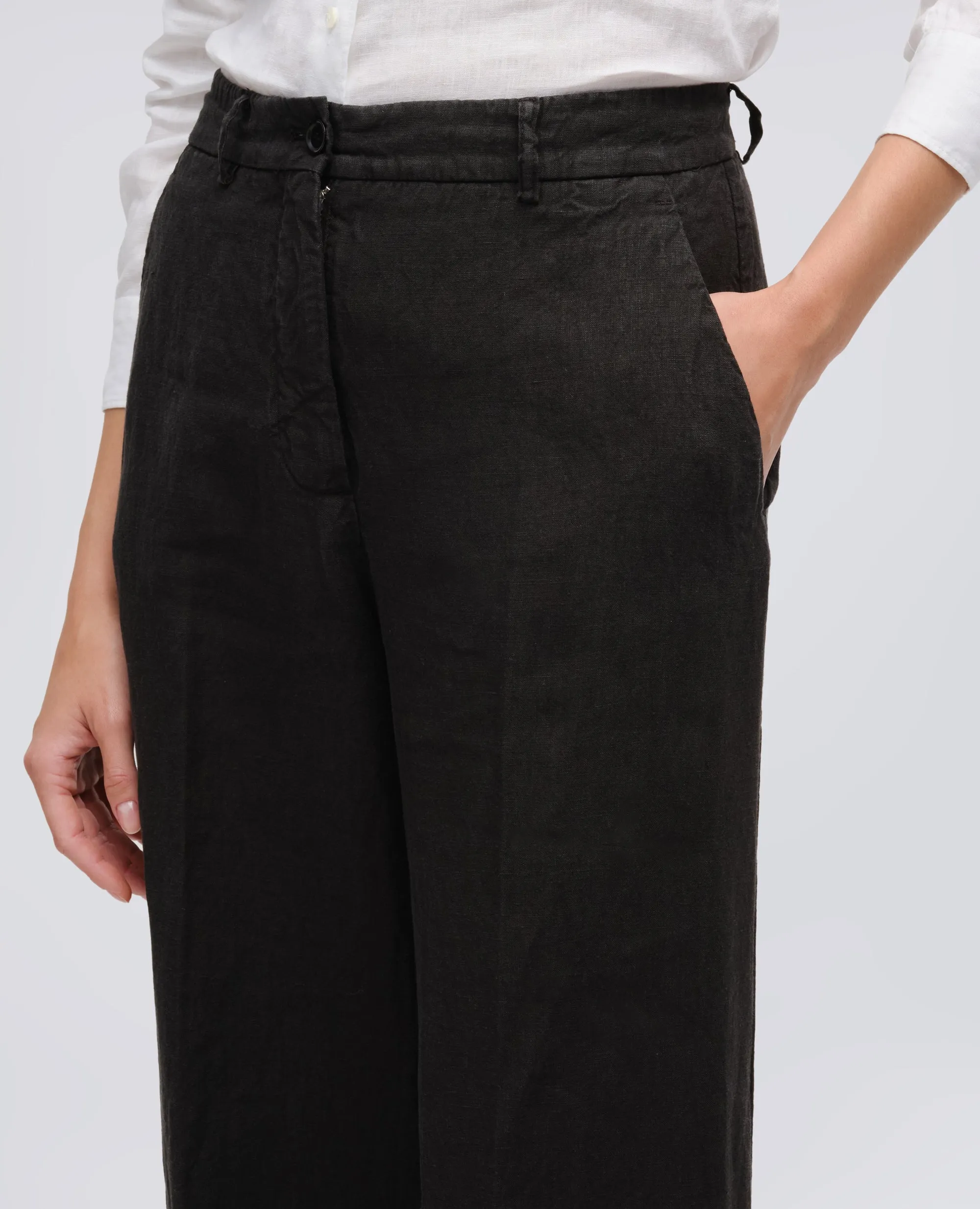 PANTALONE IN TELA DI LINO - NERO sold by Aspesi product image thumbnail 4