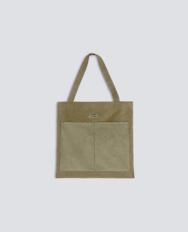 BORSA SHOPPING IN ALCANTARA® - OLIVA made by Aspesi