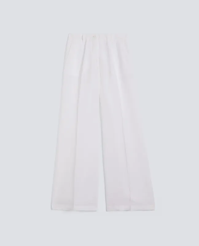 PANTALONE IN TELA DI LINO - BIANCO made by Aspesi