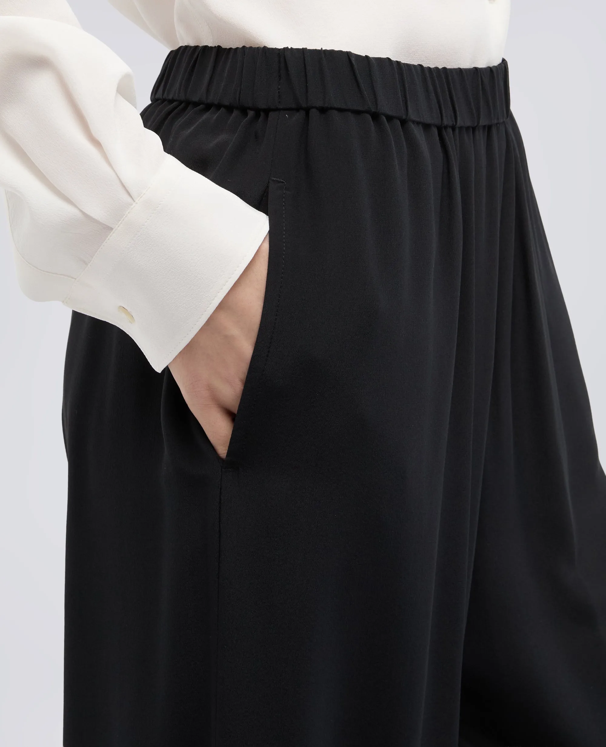 PANTALONE IN CREPE DE CHINE SETA - NERO sold by Aspesi product image thumbnail 4