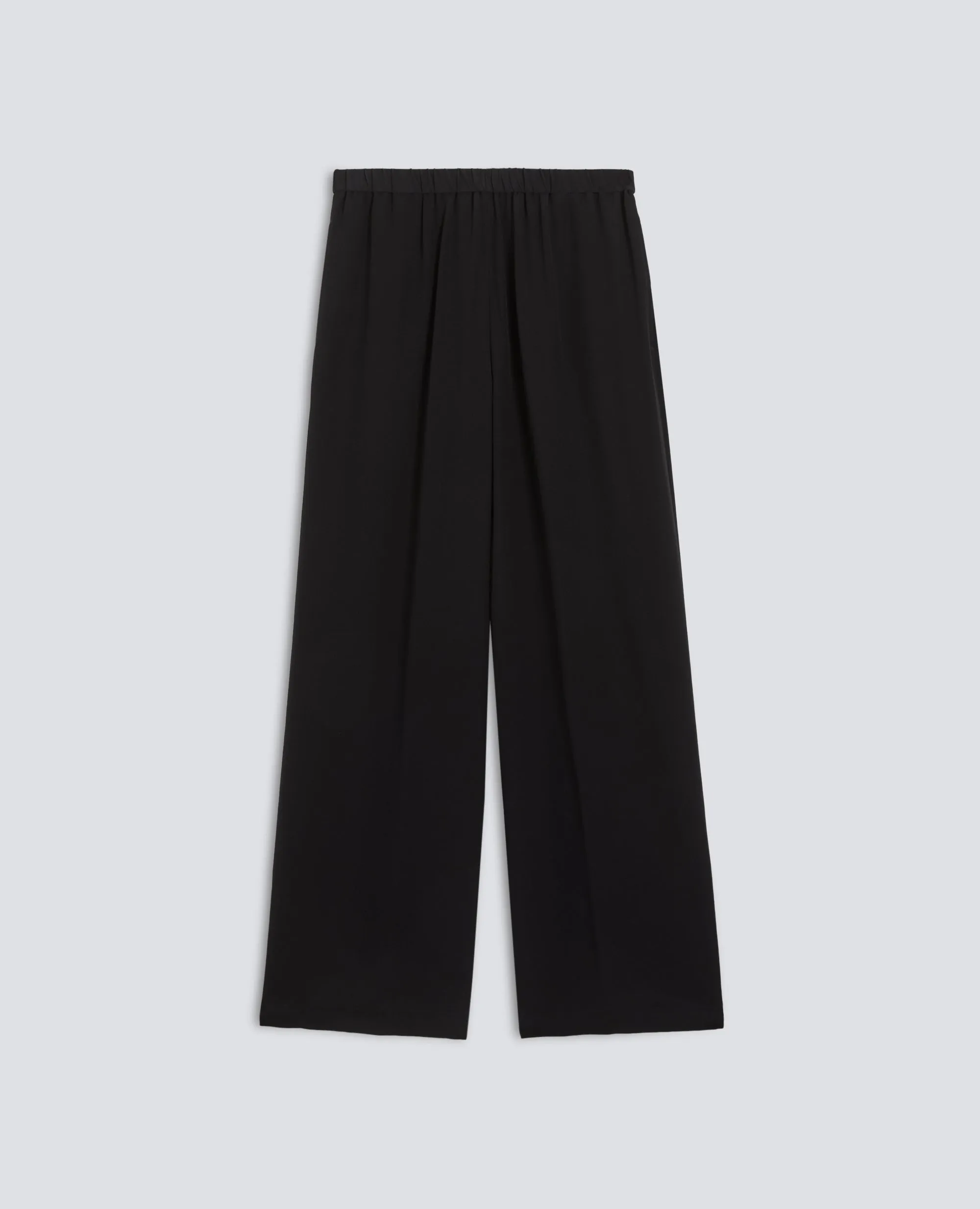 PANTALONE IN CREPE DE CHINE SETA - NERO sold by Aspesi