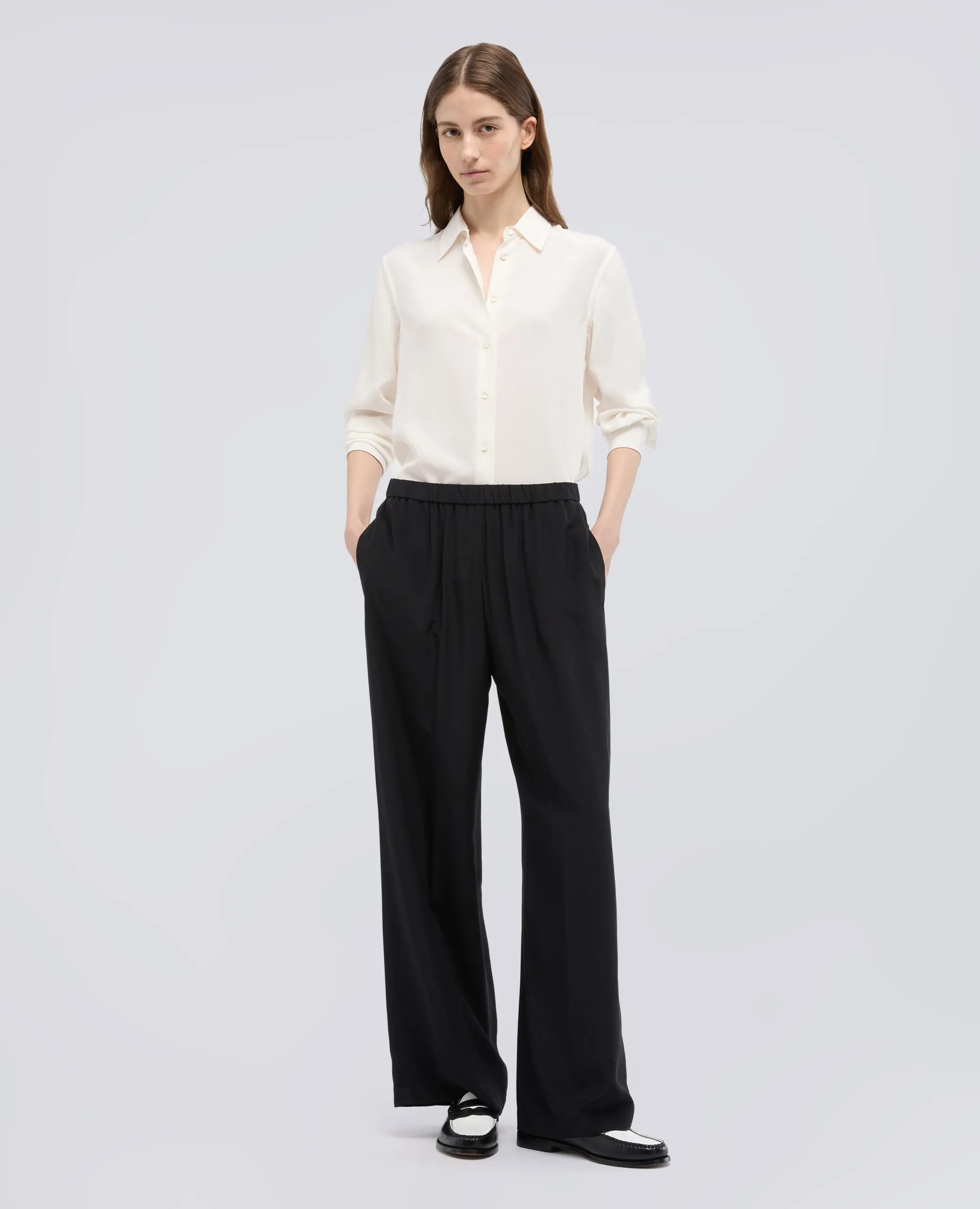 PANTALONE IN CREPE DE CHINE SETA - NERO sold by Aspesi product image thumbnail 2